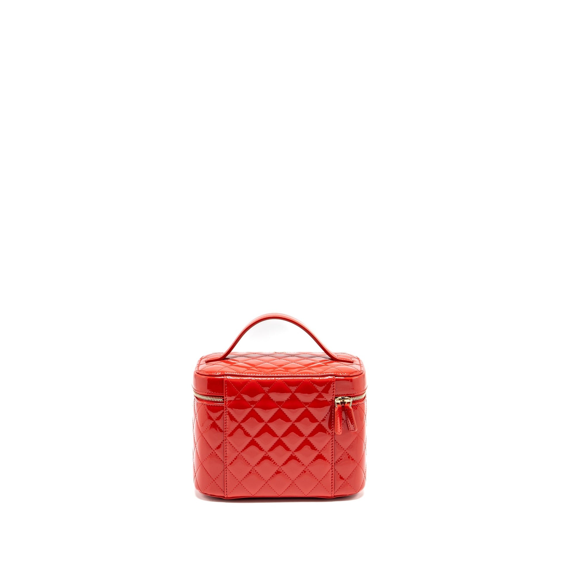 Chanel Vanity Patent GHW Red Handbag