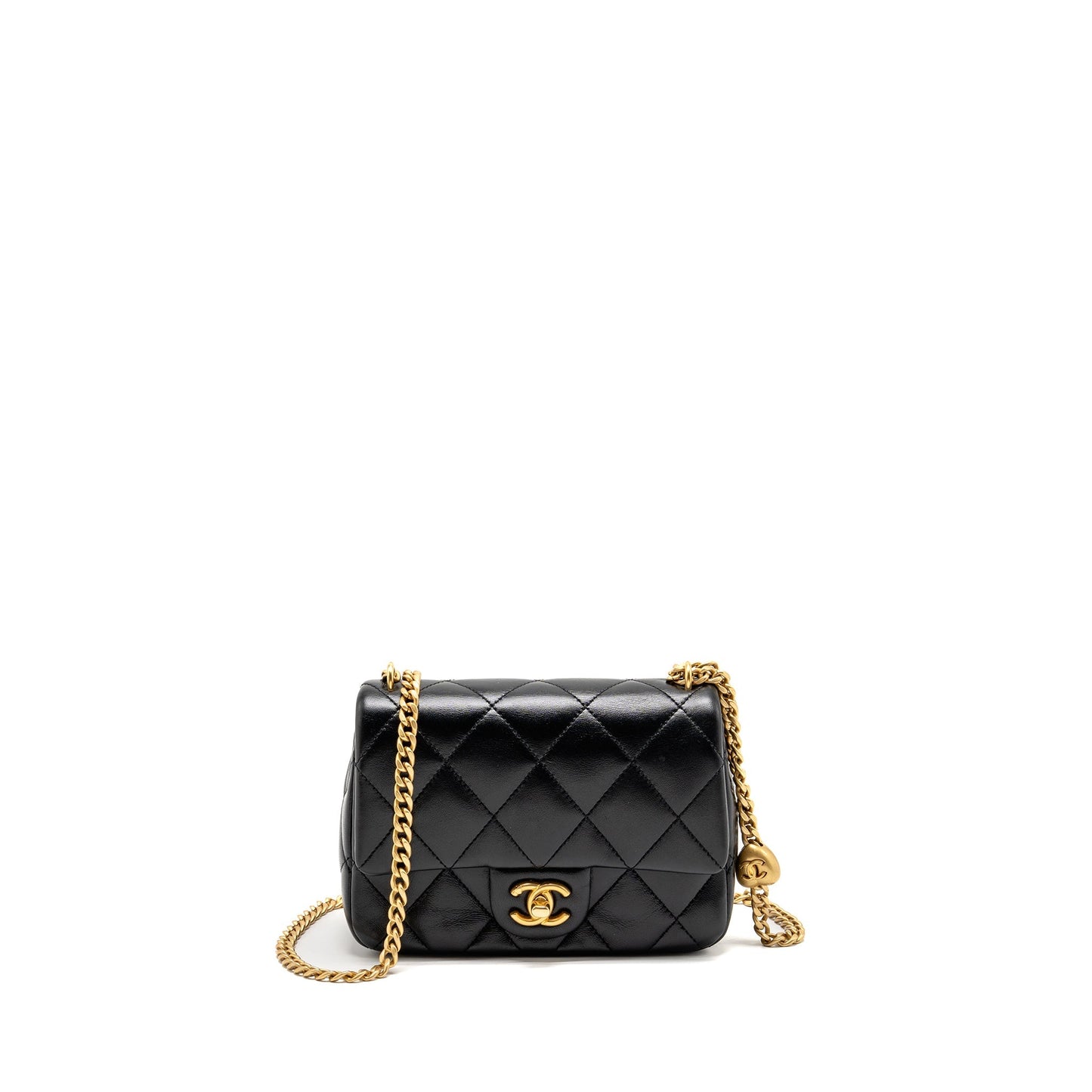 Chanel Coco Love Flap Adjustable Lambskin GHW Black Shoulder Bag