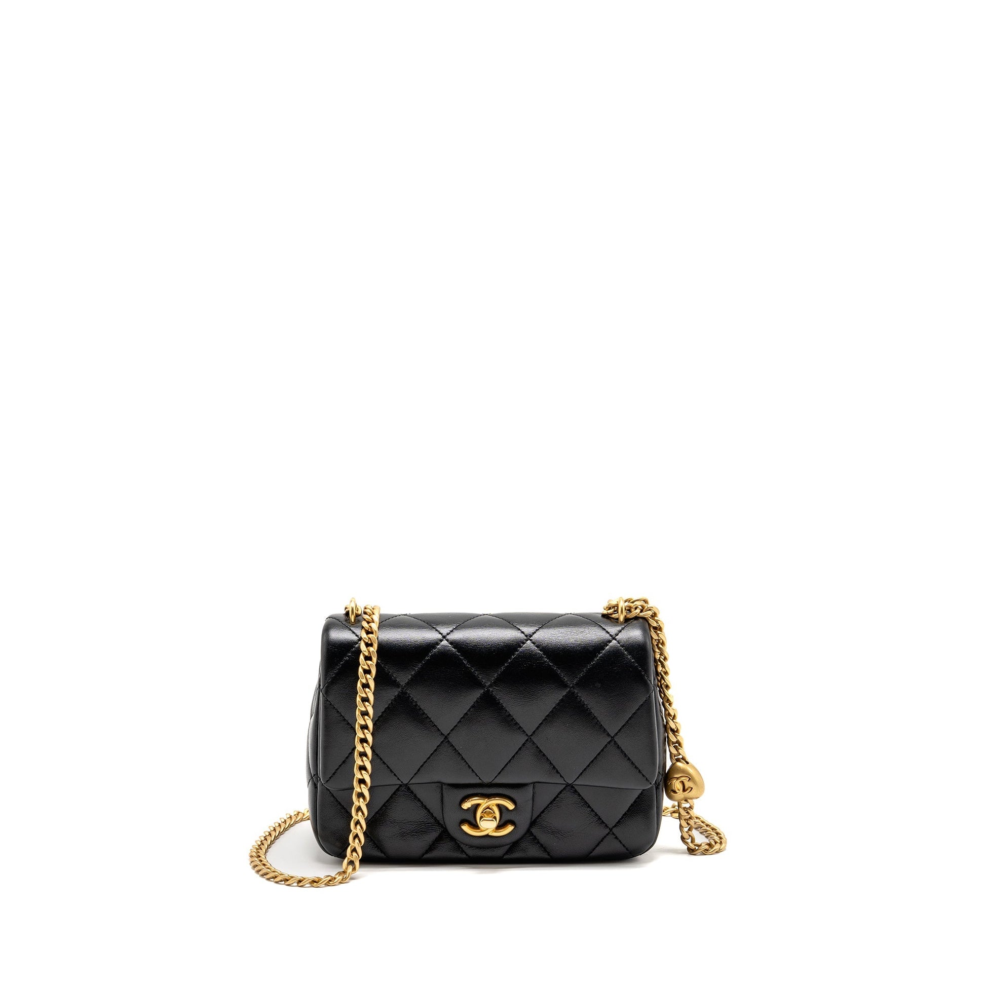 Chanel Coco Love Flap Adjustable Lambskin GHW Black Shoulder Bag