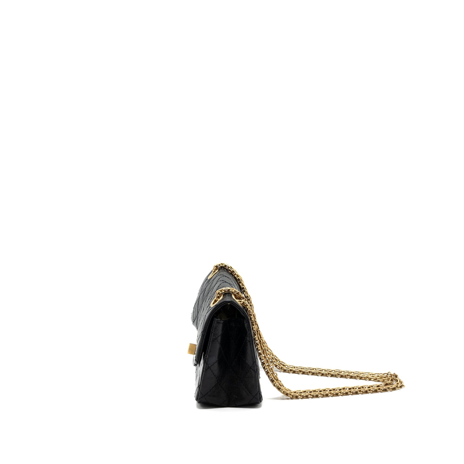 Chanel 2.55 Reissue Flap Aged Calfskin Brushed Black Shoulder Bag Brushed Ghw