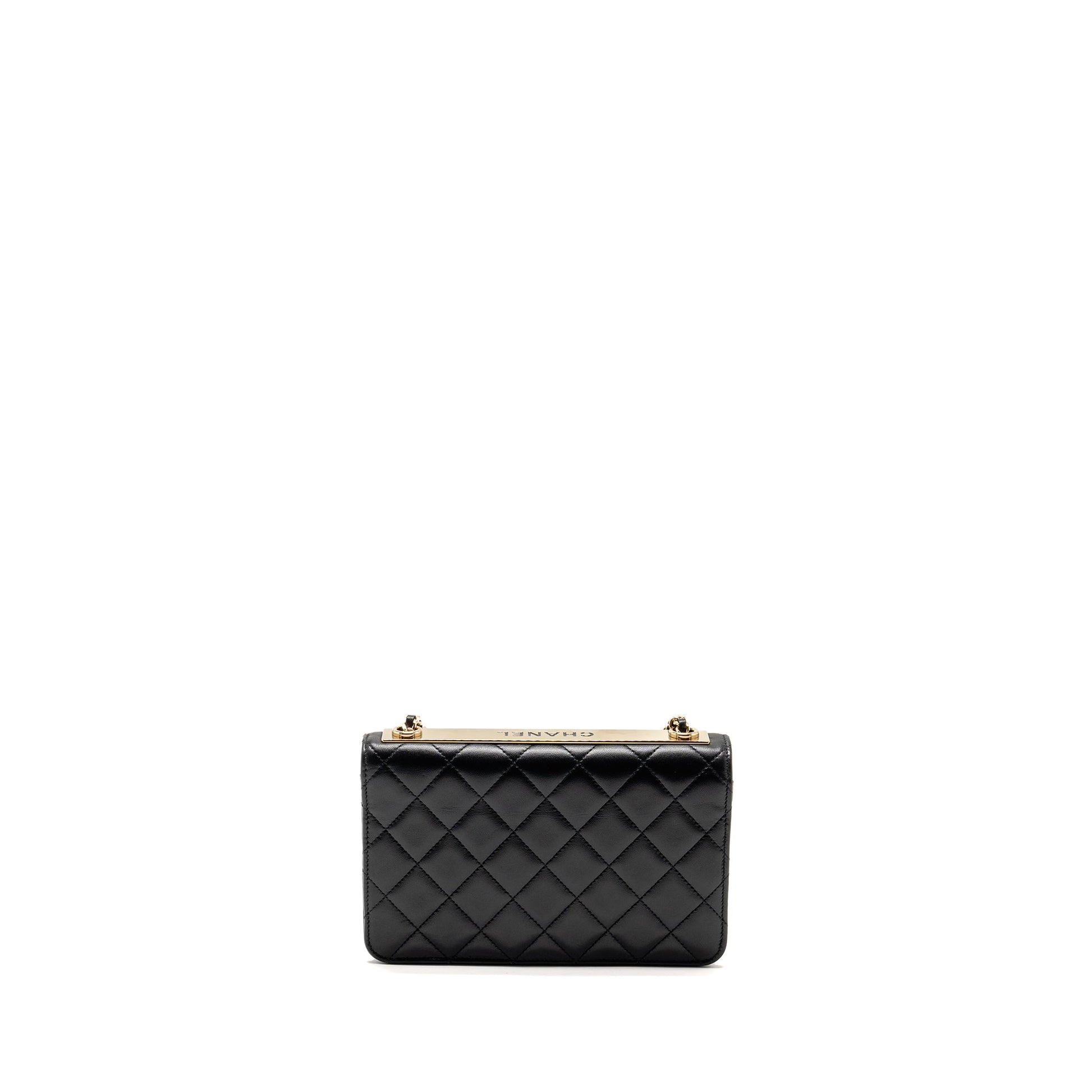Chanel Trendy CC on Lambskin LGHW Microchip Black Wallet Case 4