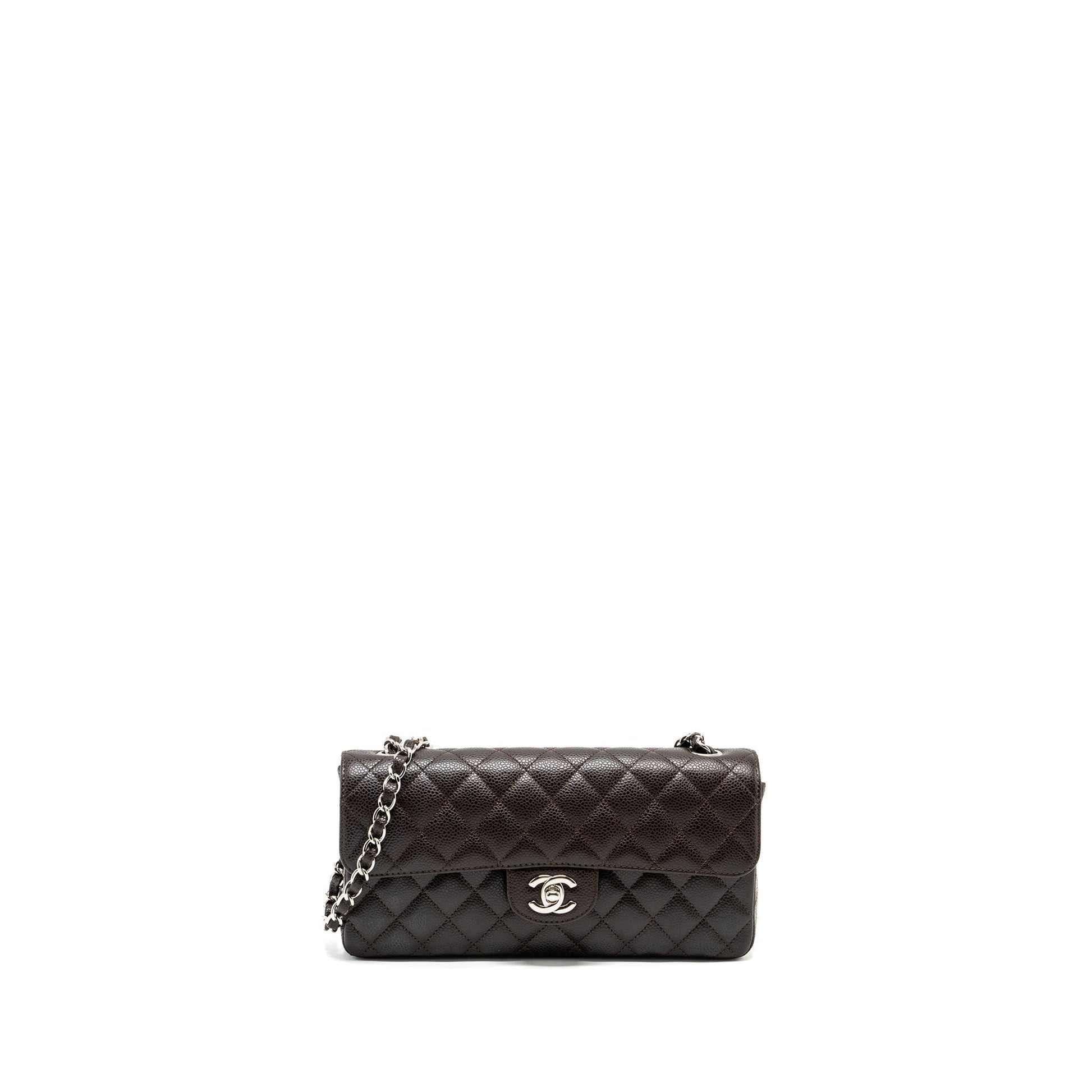 Chanel East West Classic quilted flap caviar Shoulder Bag