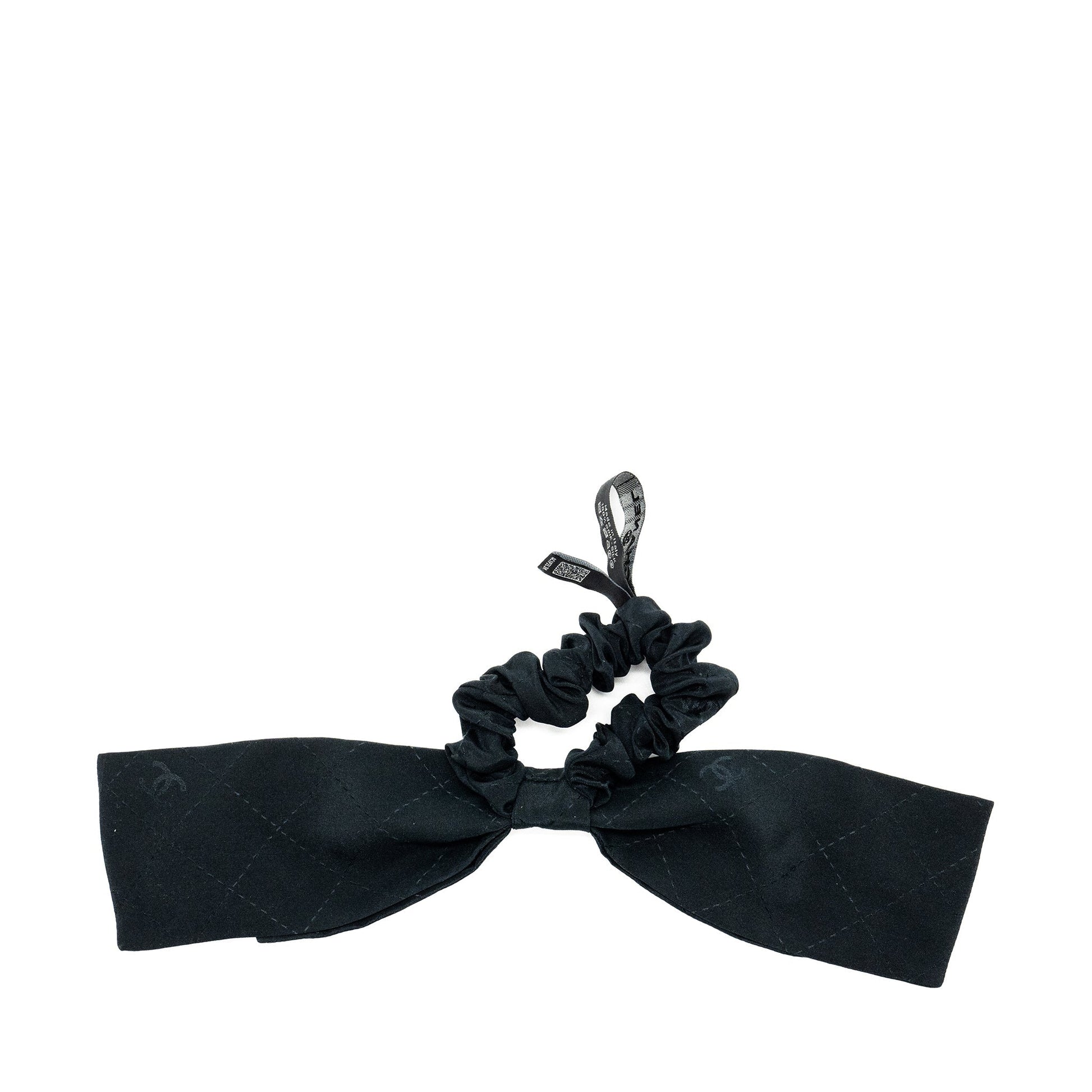 Chanel CC Logo Hair Tie Silk Black Handbag