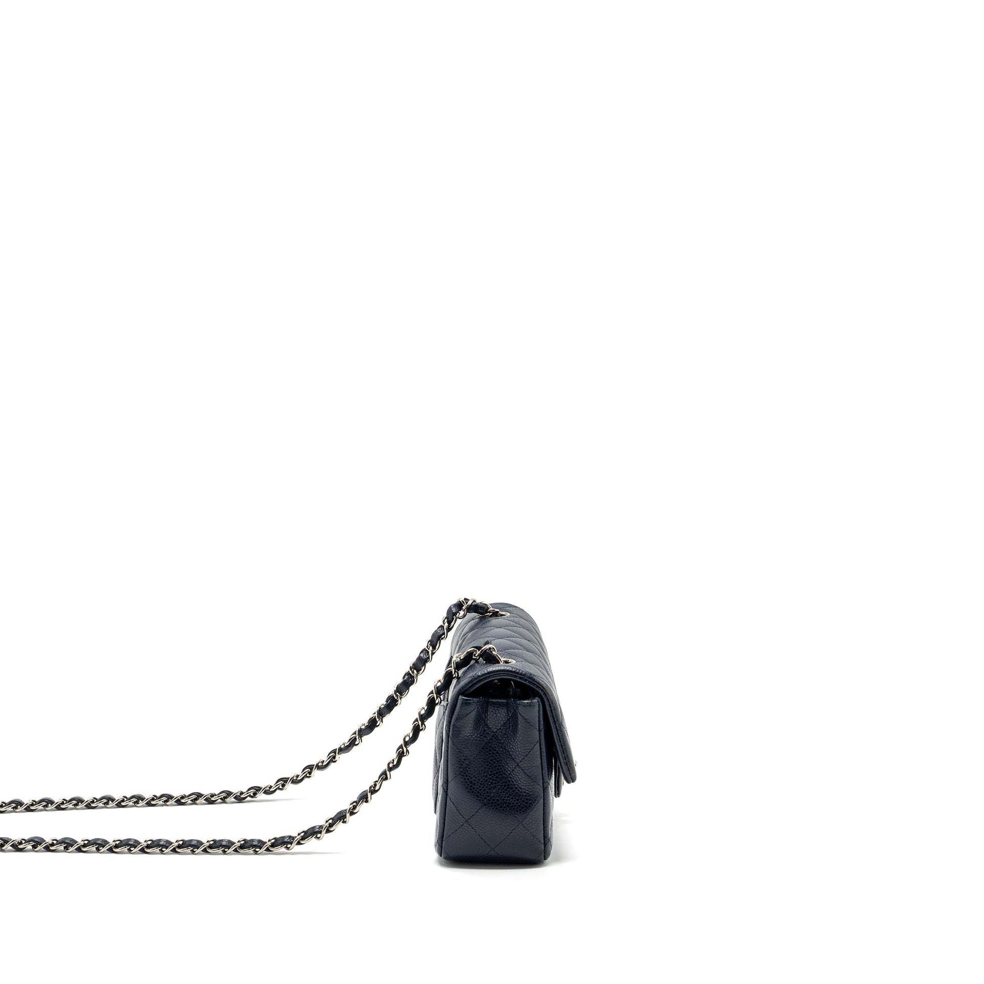 Chanel Classic Rectangular Flap Caviar Navy SHW Shoulder Bag