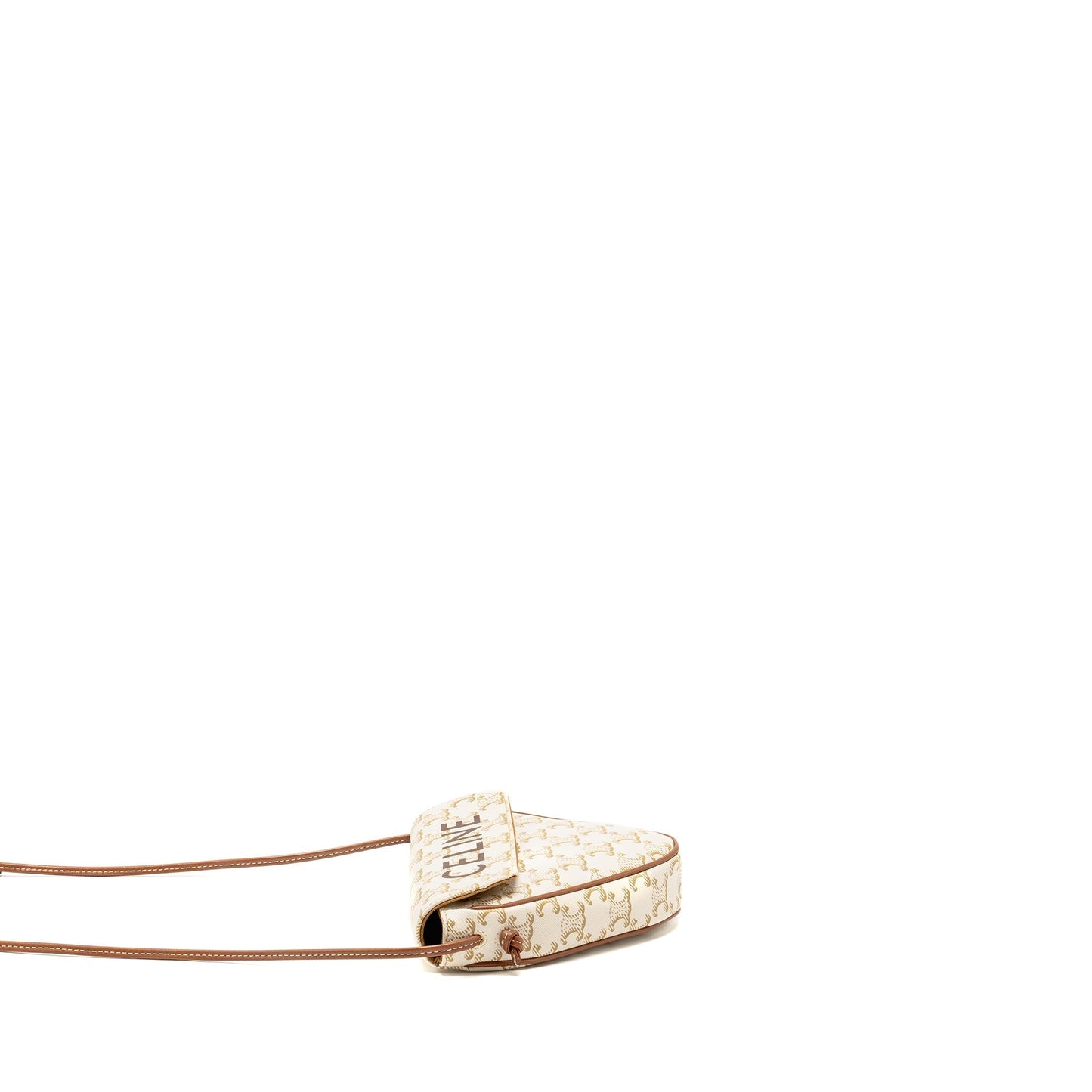 Luxury Triangle Shoulder Bag Triomphe Canvas White
