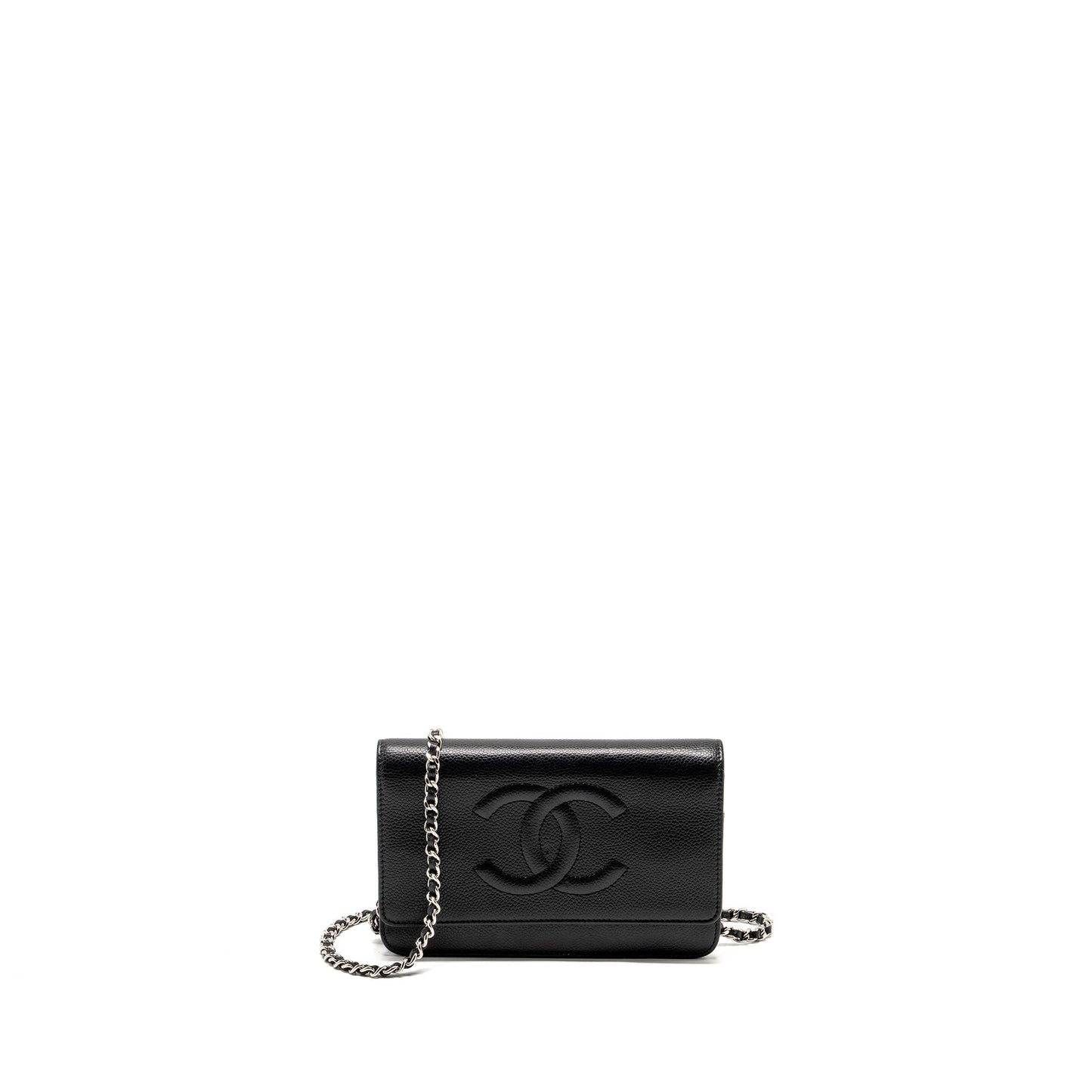 Chanel Timeless On Caviar SHW Black Wallet Case