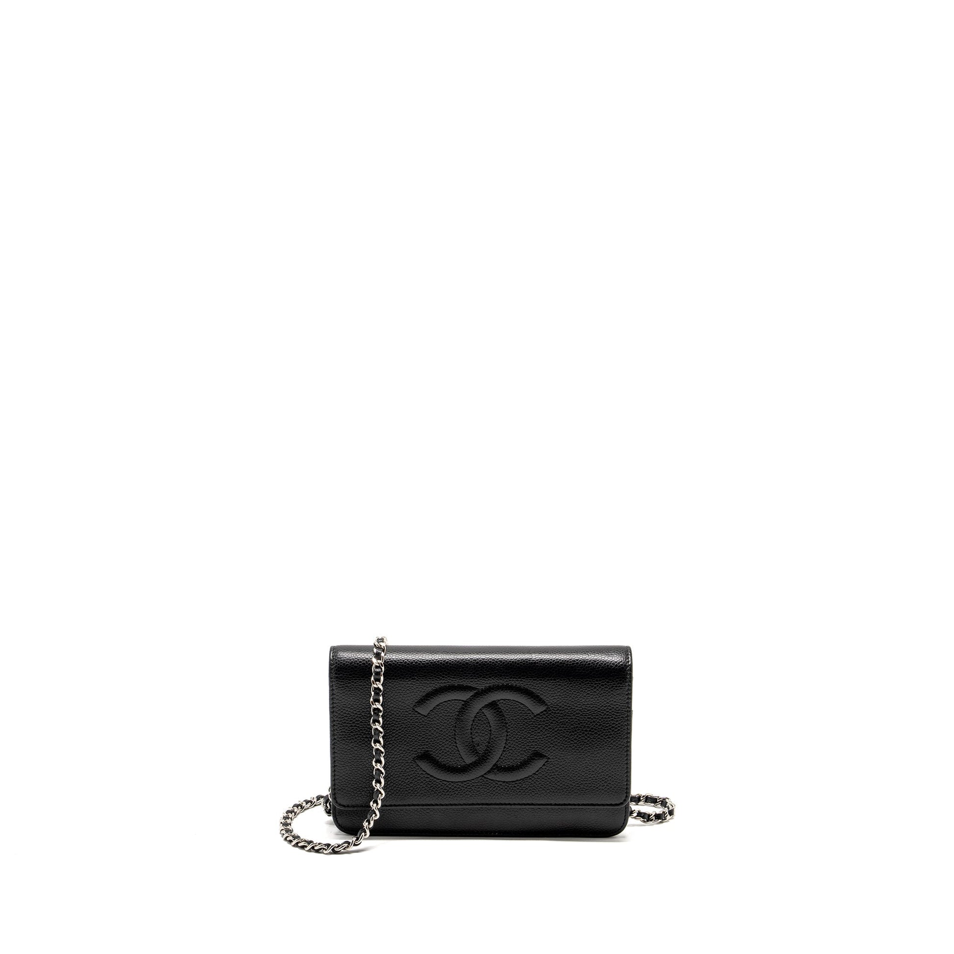 Chanel Timeless On Caviar SHW Black Wallet Case