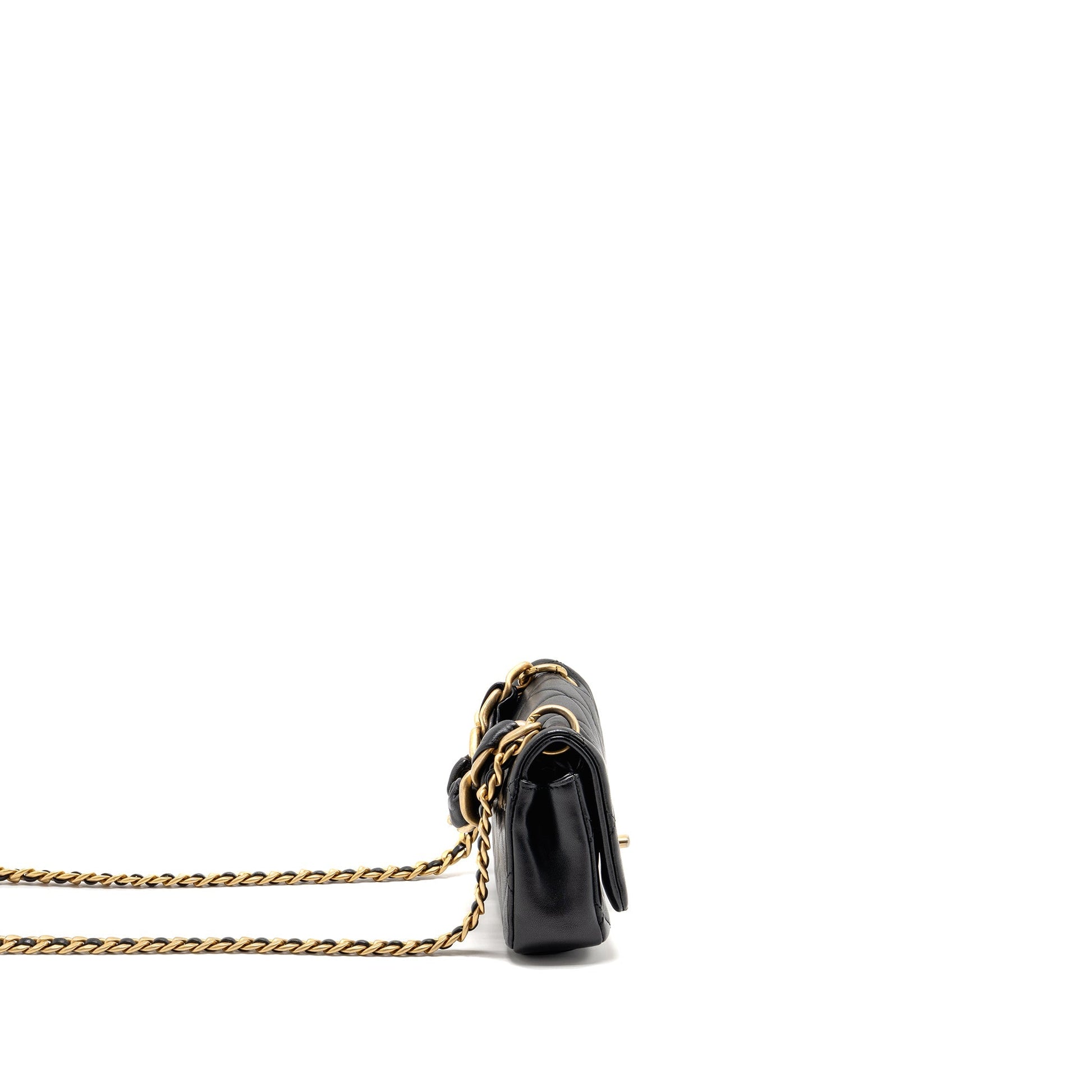 Chanel Is More Flap Lambskin GHW Black Small Shoulder Bag