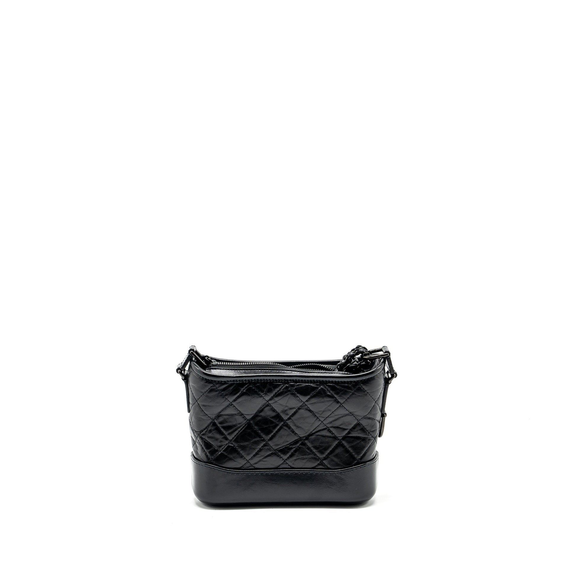 Chanel Gabrielle Hobo Aged Calfskin So Black Small Shoulder Bag