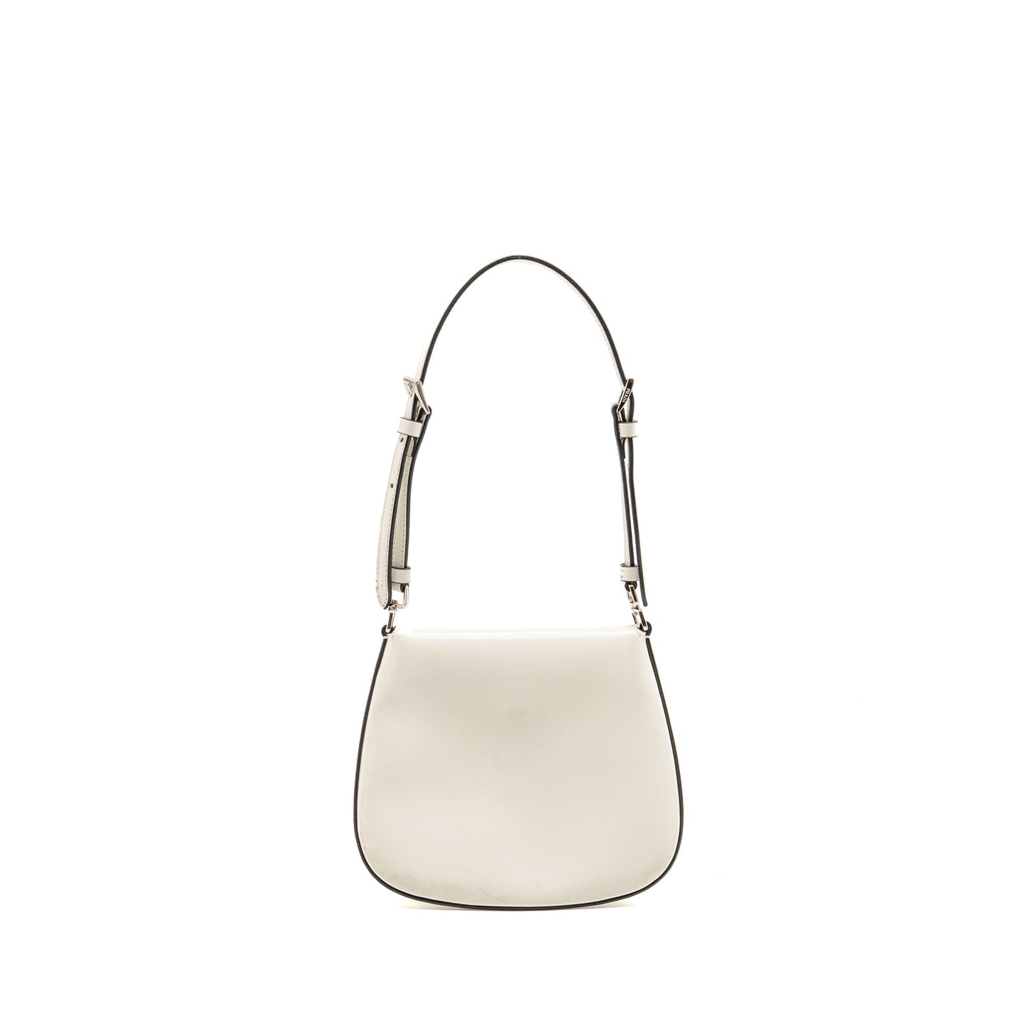 Prada Cleo Purse Brushed Handbag Leather White Travel Bag White Handbag