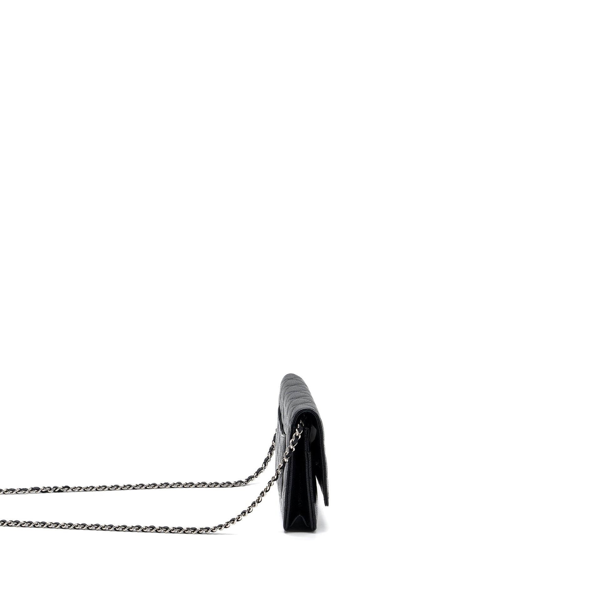 Chanel classic on caviar SHW Black Wallet Case Shw 7