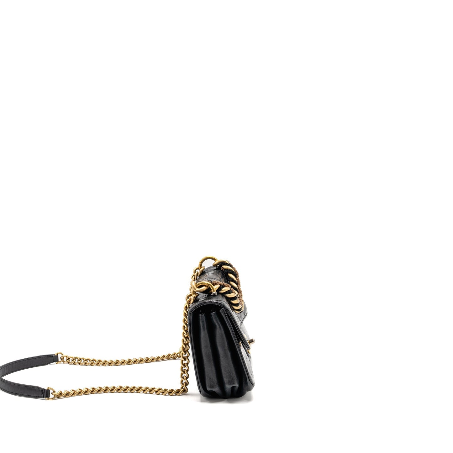 Chanel Quilted Flap Giant Handle Calfskin GHW Black Shoulder Bag