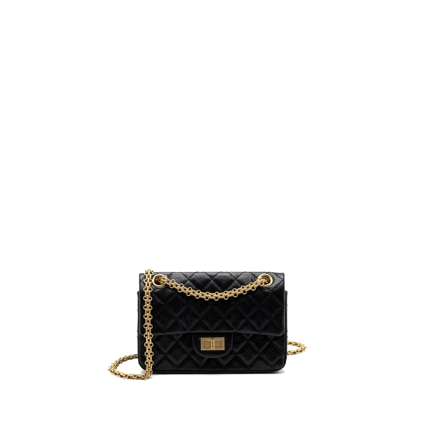 Chanel 2.55 Reissue Flap Aged Calfskin Brushed Black Shoulder Bag Brushed Ghw
