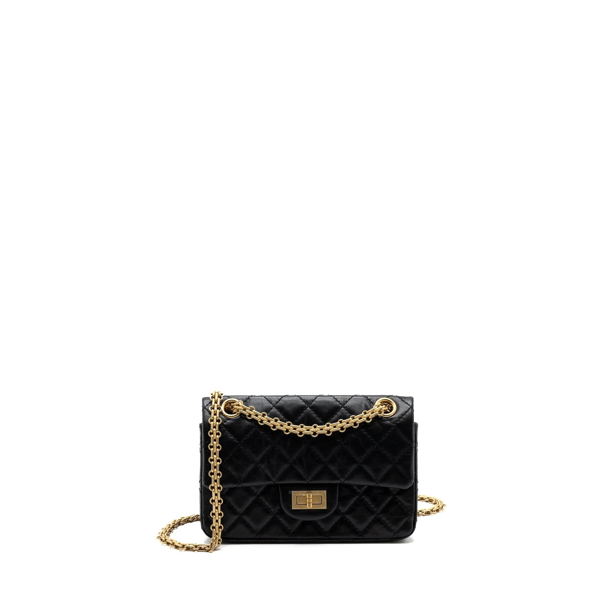Chanel 2.55 Reissue Flap Aged Calfskin Brushed Black Shoulder Bag Brushed Ghw