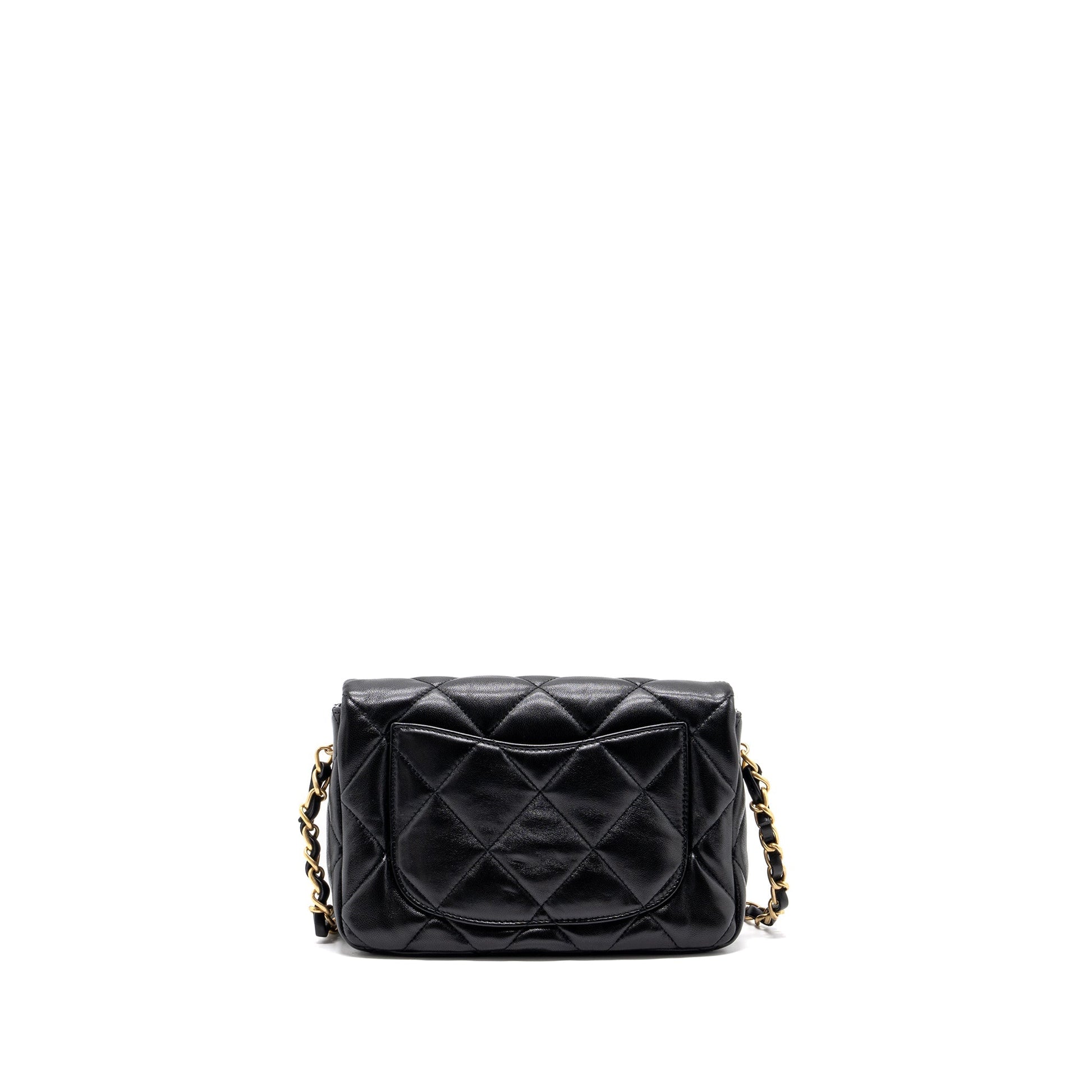 Chanel 23s Coco Love Flap Lambskin Brushed Black Shoulder Bag