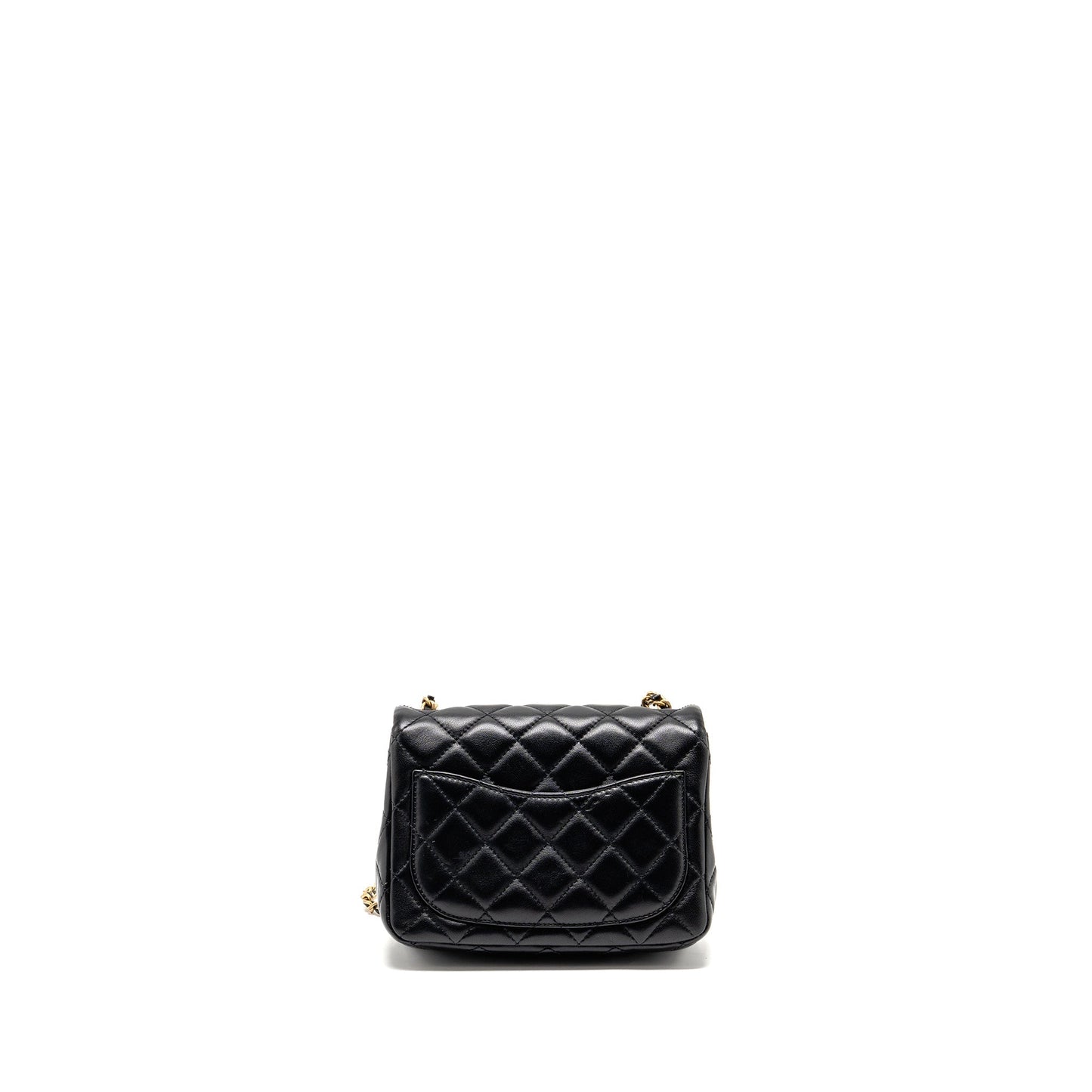 Chanel Pearl Crush Square Lambskin GHW Black Mini Bag
