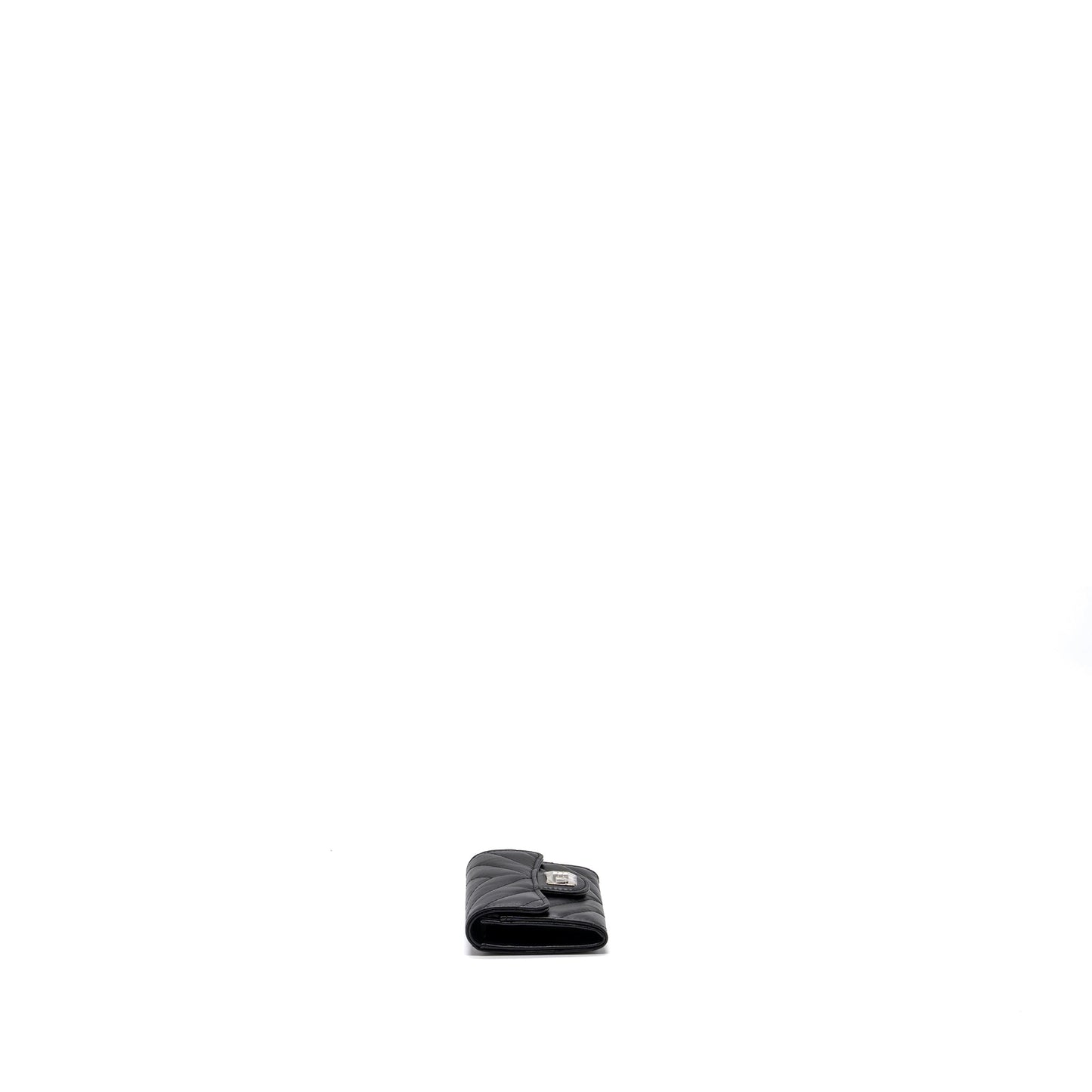 Chanel 2.55 Reissue Flap Card Holder Aged Black Wallet Case Shw Microchip