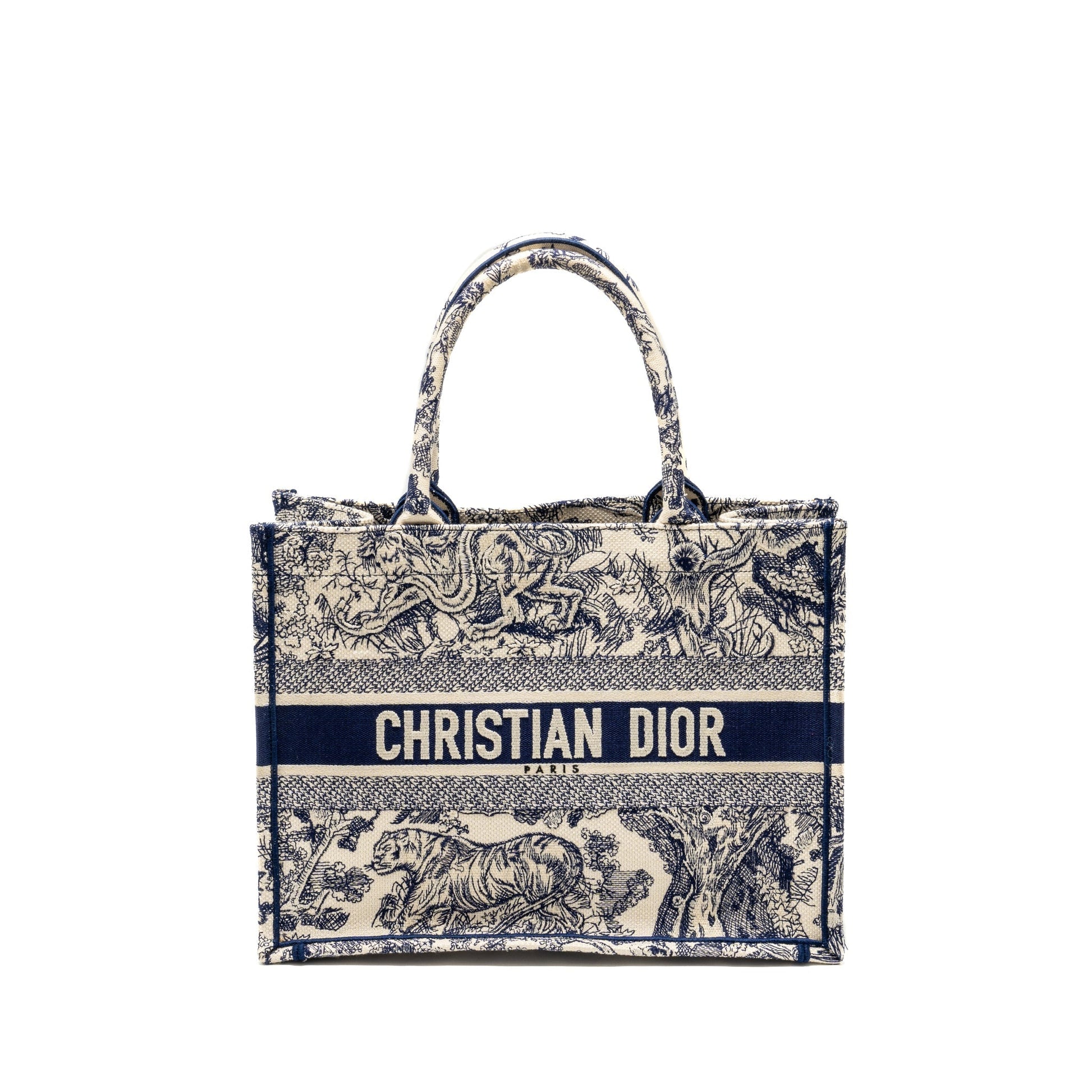 Dior Book Tote Toile De Jouy Embroidery Handbag Medium Tote Bag