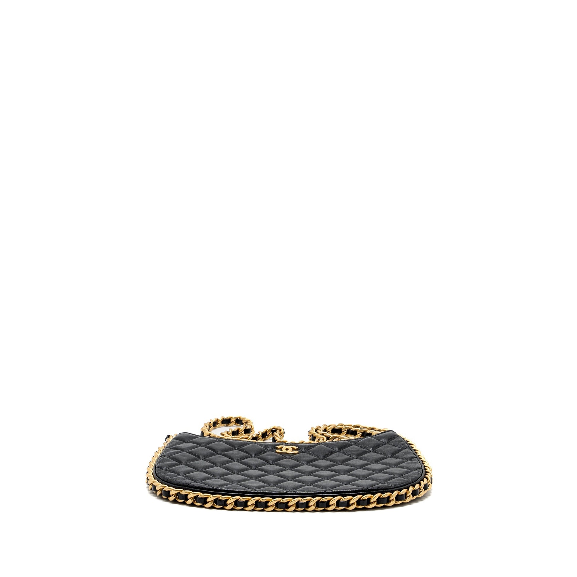 Chanel moon hobo goatskin brushed GHW microchip Black Crossbody Bag