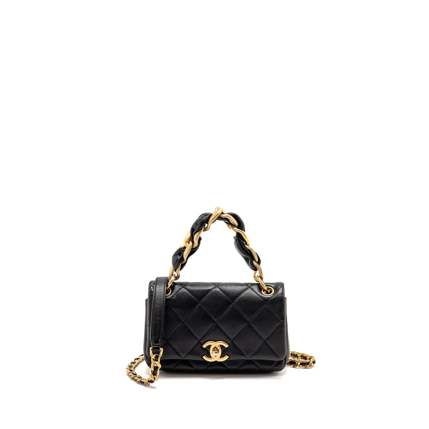 Chanel Is More Flap Lambskin GHW Black Small Shoulder Bag