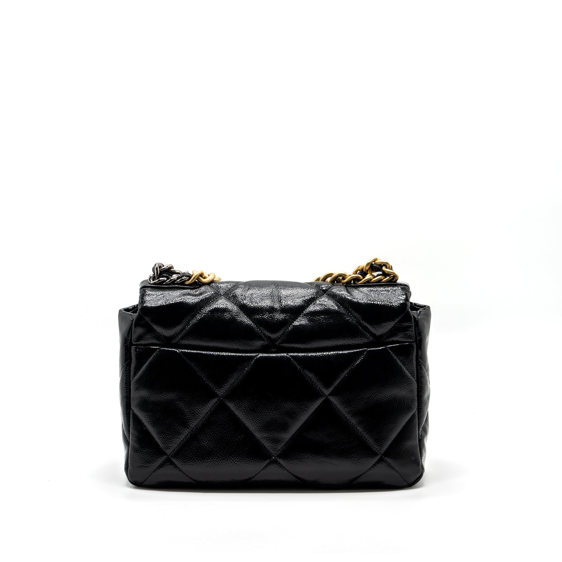 Chanel 19 shiny calfskin hardware Multicolor Multicolour Black Handbag