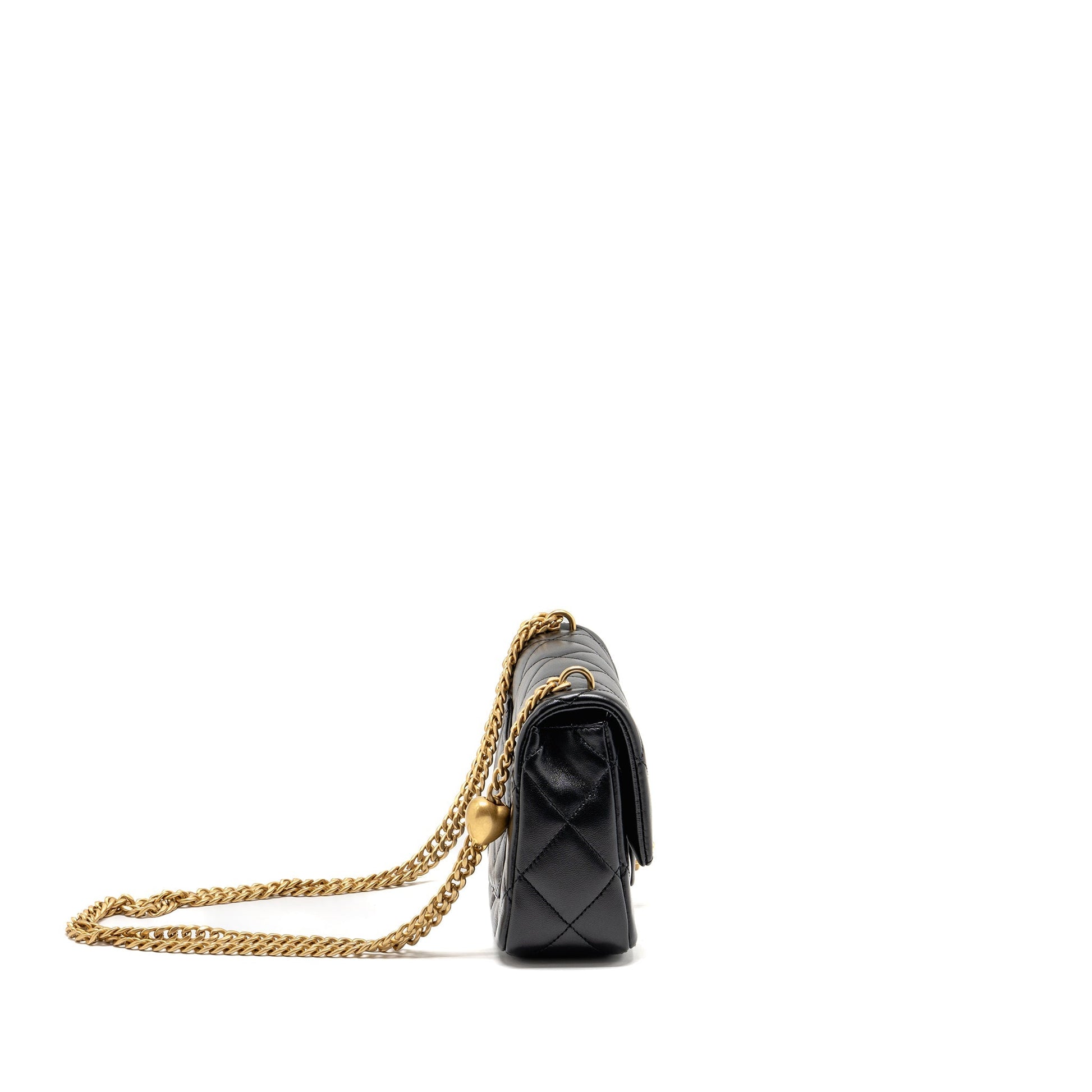 Chanel Coco Love Flap Adjustable Lambskin GHW Black Shoulder Bag
