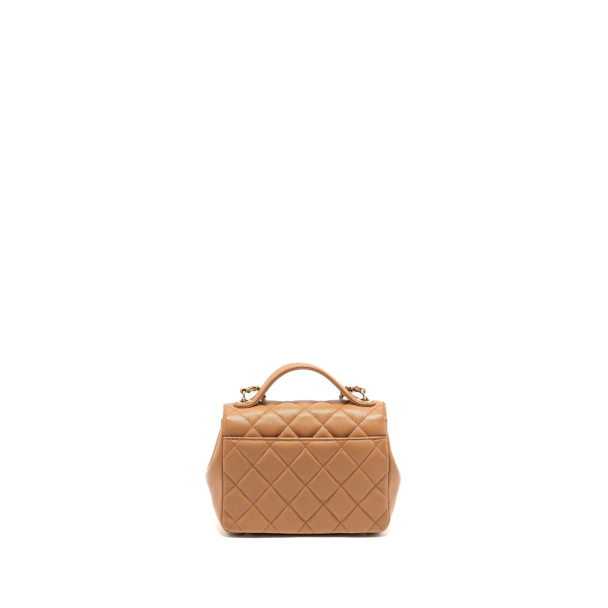 Chanel Business Affinity Caviar Dark LGHW Beige Small Handbag