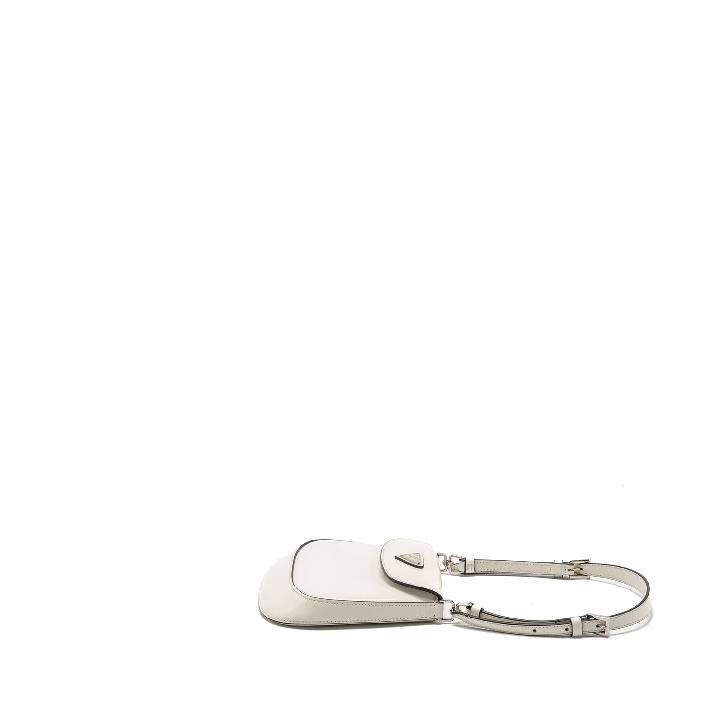 Prada Cleo Purse Brushed Handbag Leather White Travel Bag White Handbag
