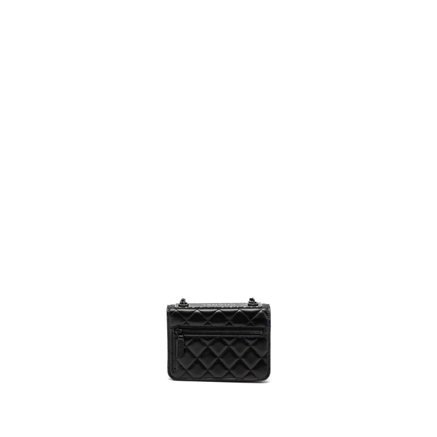Chanel Trendy CC On Lambskin Hardware Microchip Black Wallet Case