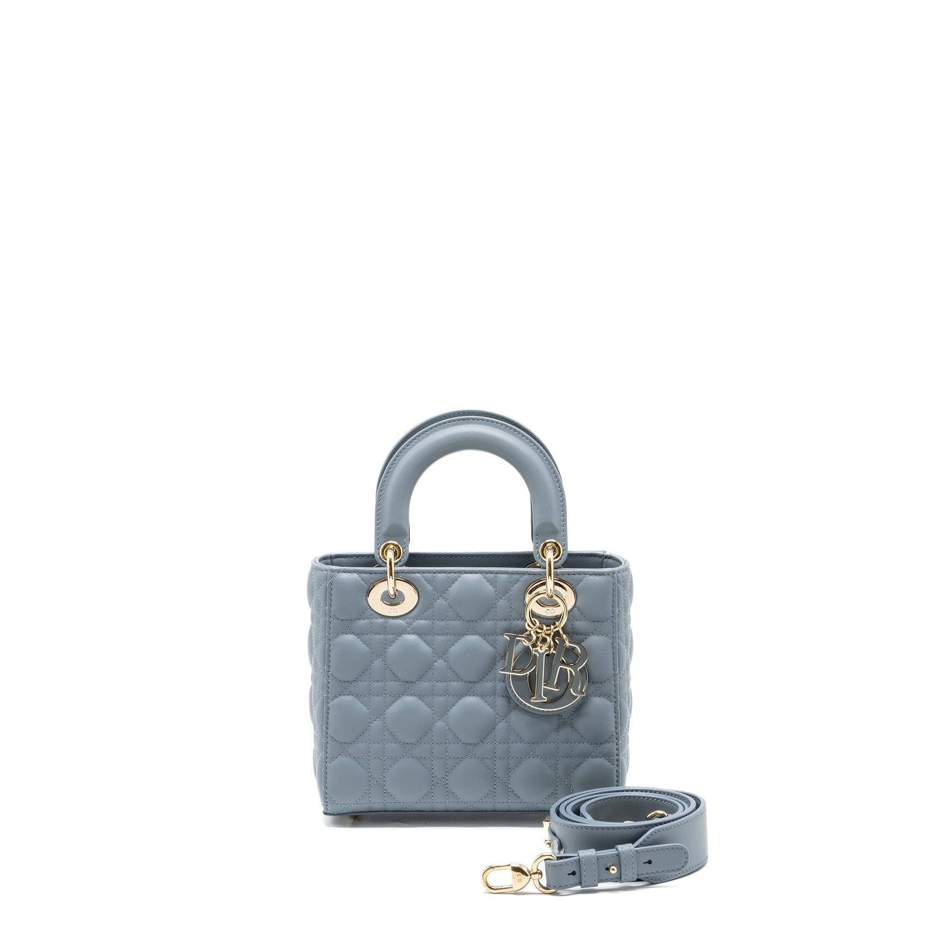 Dior My Lady Lambskin Light Handbag Blue Small Travel Bag