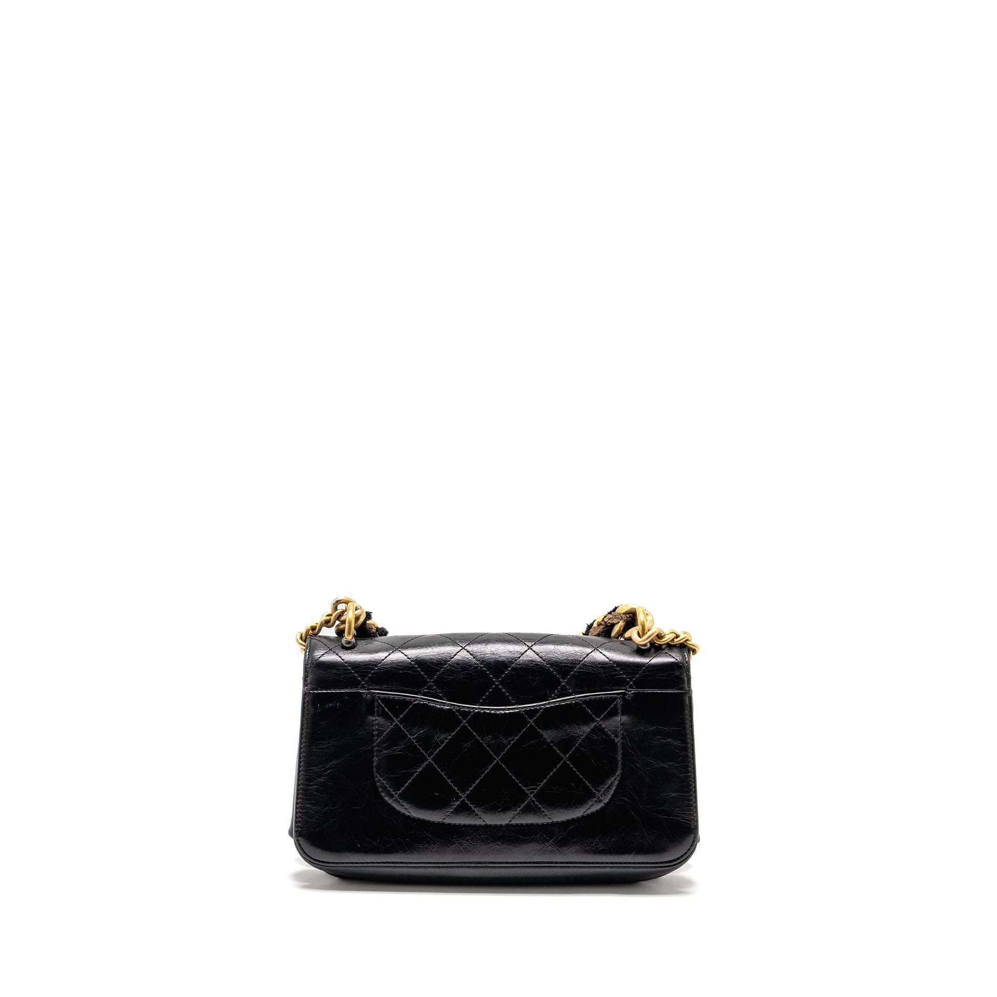 Chanel Quilted Flap Giant Handle Calfskin GHW Black Shoulder Bag