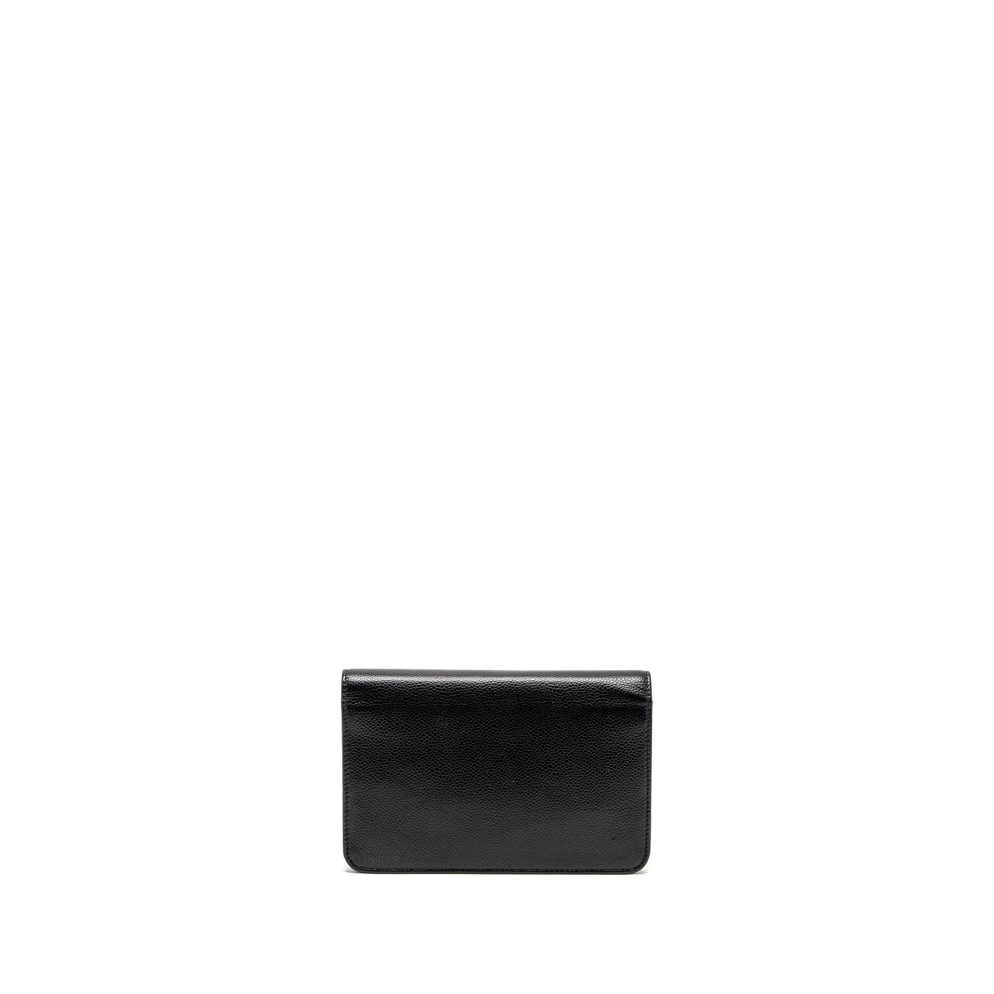 Chanel Timeless On Caviar SHW Black Wallet Case