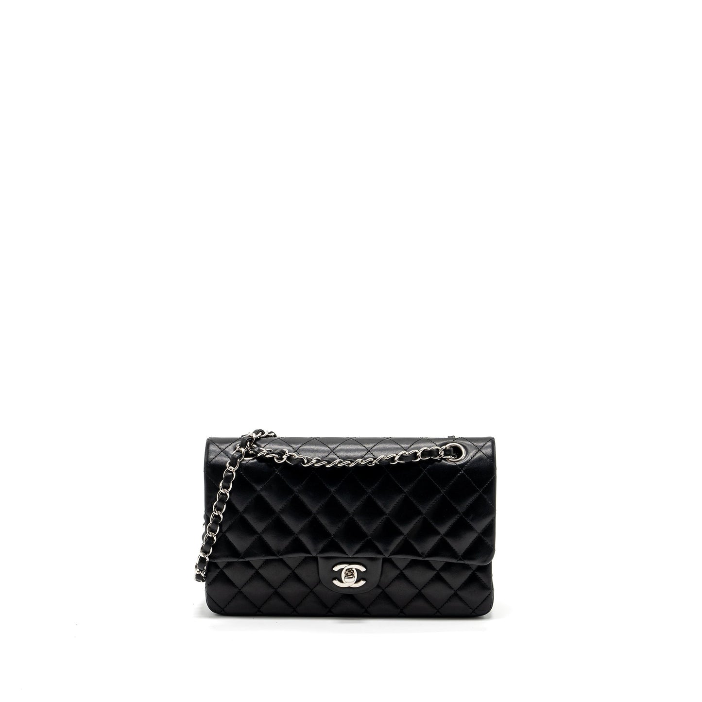 Chanel classic double flap lambskin SHW Black Shoulder Bag