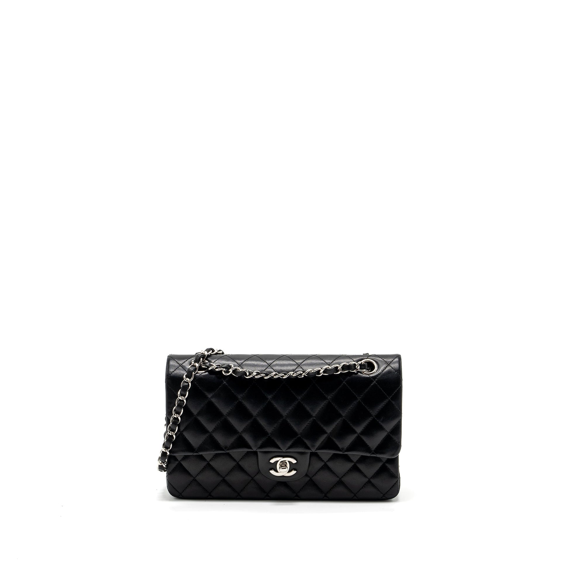 Chanel classic double flap lambskin SHW Black Shoulder Bag