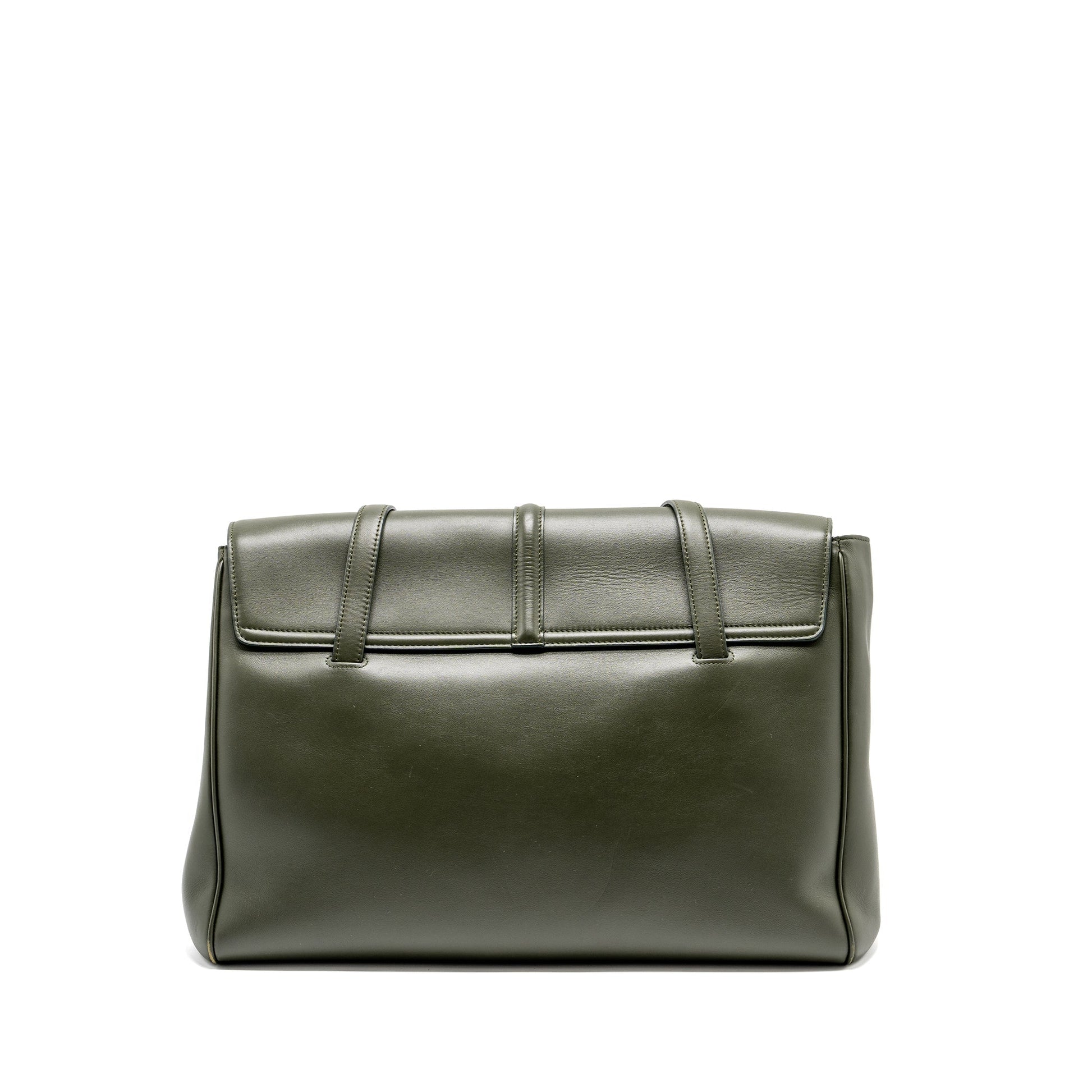 Celine Soft Purse Smooth Calfskin Dark Handbag Green Large Travel Bag