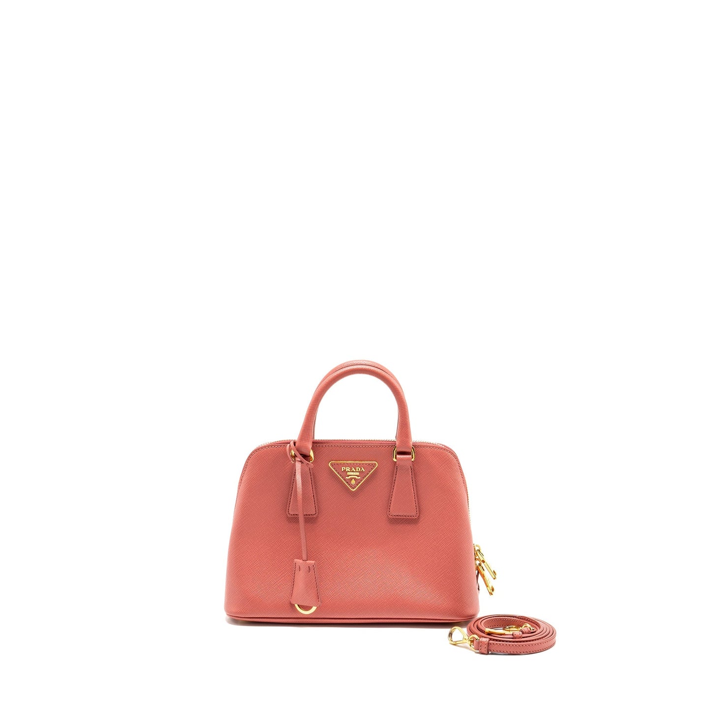Prada Saffiano Promenade Purse Handbag Pink Travel Bag