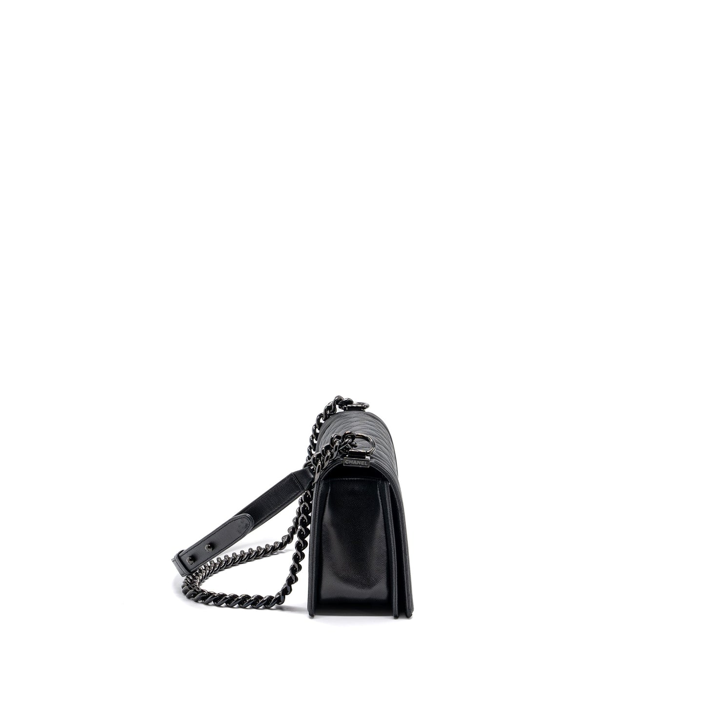 Chanel boy caviar so hardware Black Handbag