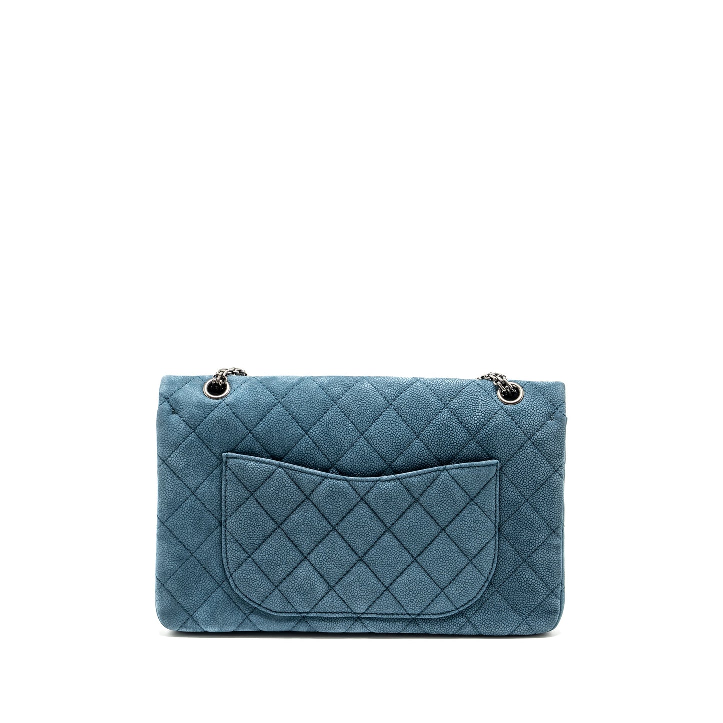 Chanel Maxi 2.55 Reissue Flap Caviar Ruthenium Blue Shoulder Bag