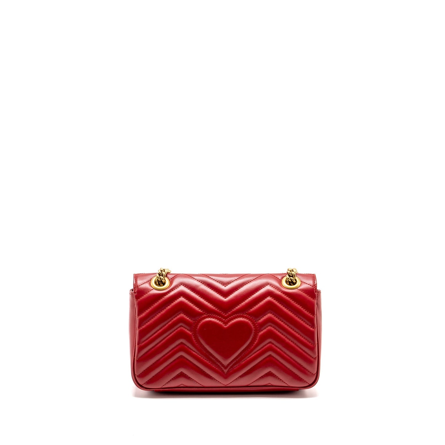 Gucci Marmont Bag Calfskin Brushed Red Small Travel Bag Ghw 1