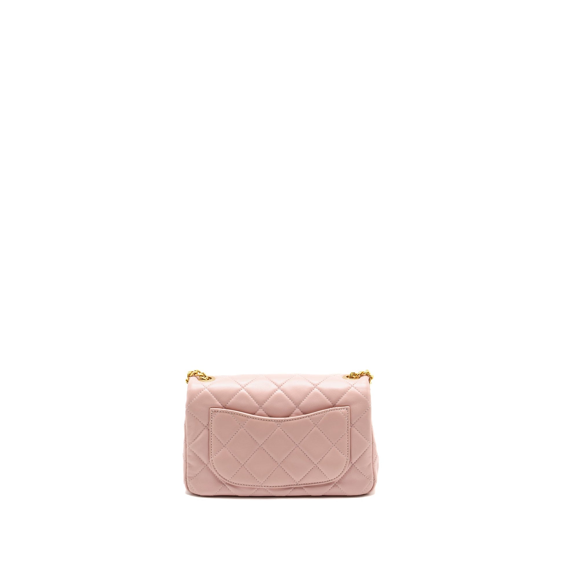 Chanel 22b Flap Gem Lambskin Dust GHW Pink Shoulder Bag