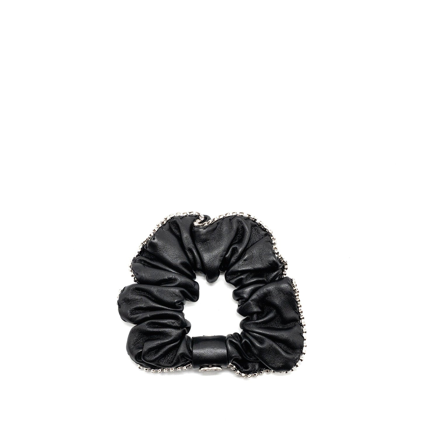 Chanel 22B Hair Tie Crystal Lambskin SHW Black Handbag