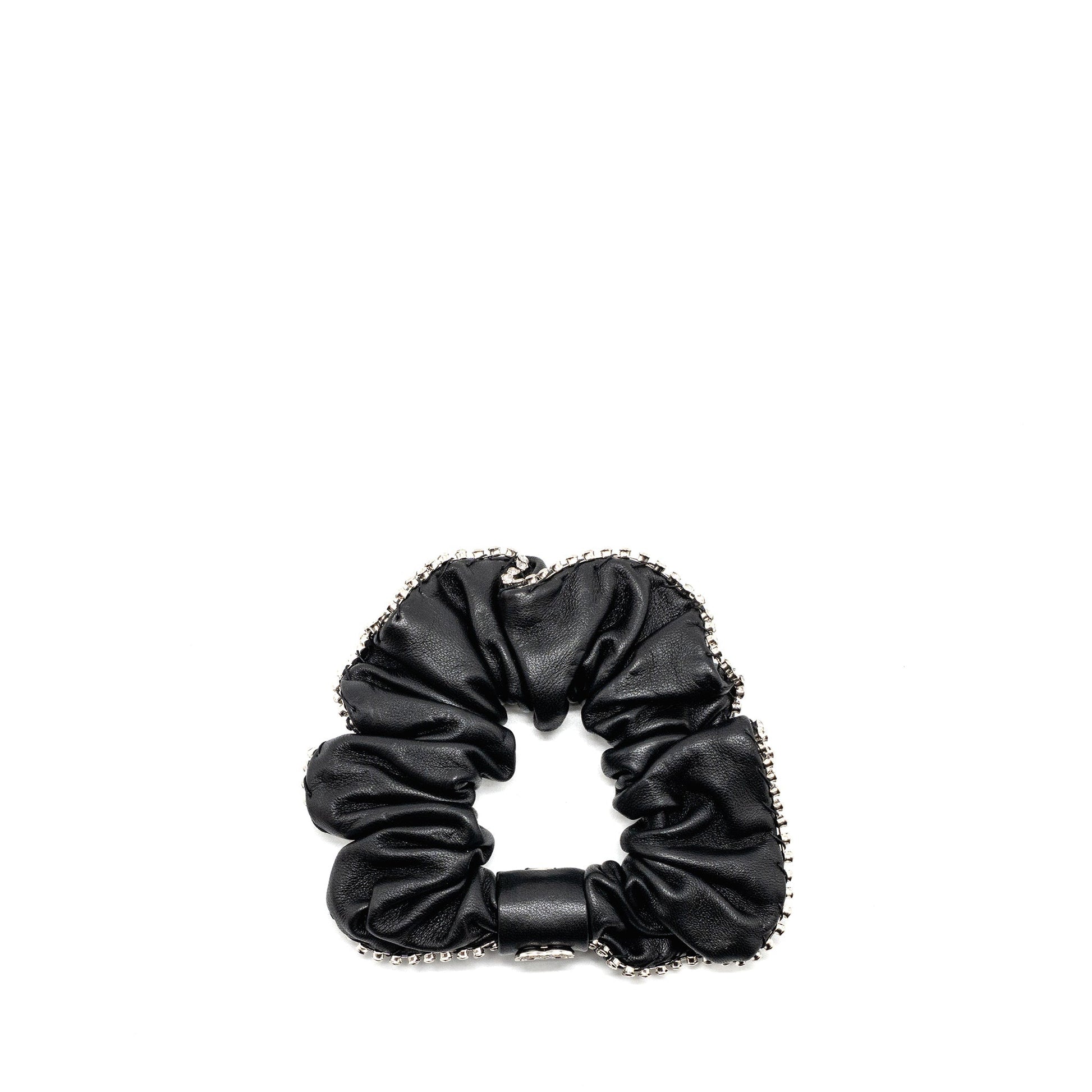 Chanel 22B Hair Tie Crystal Lambskin SHW Black Handbag