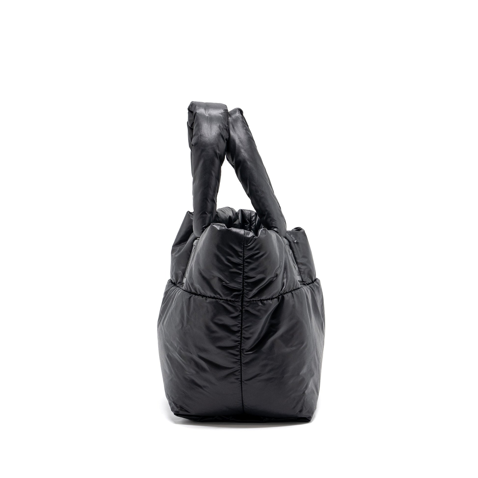 Chanel puffy Down nylon SHW Black Small Tote Bag