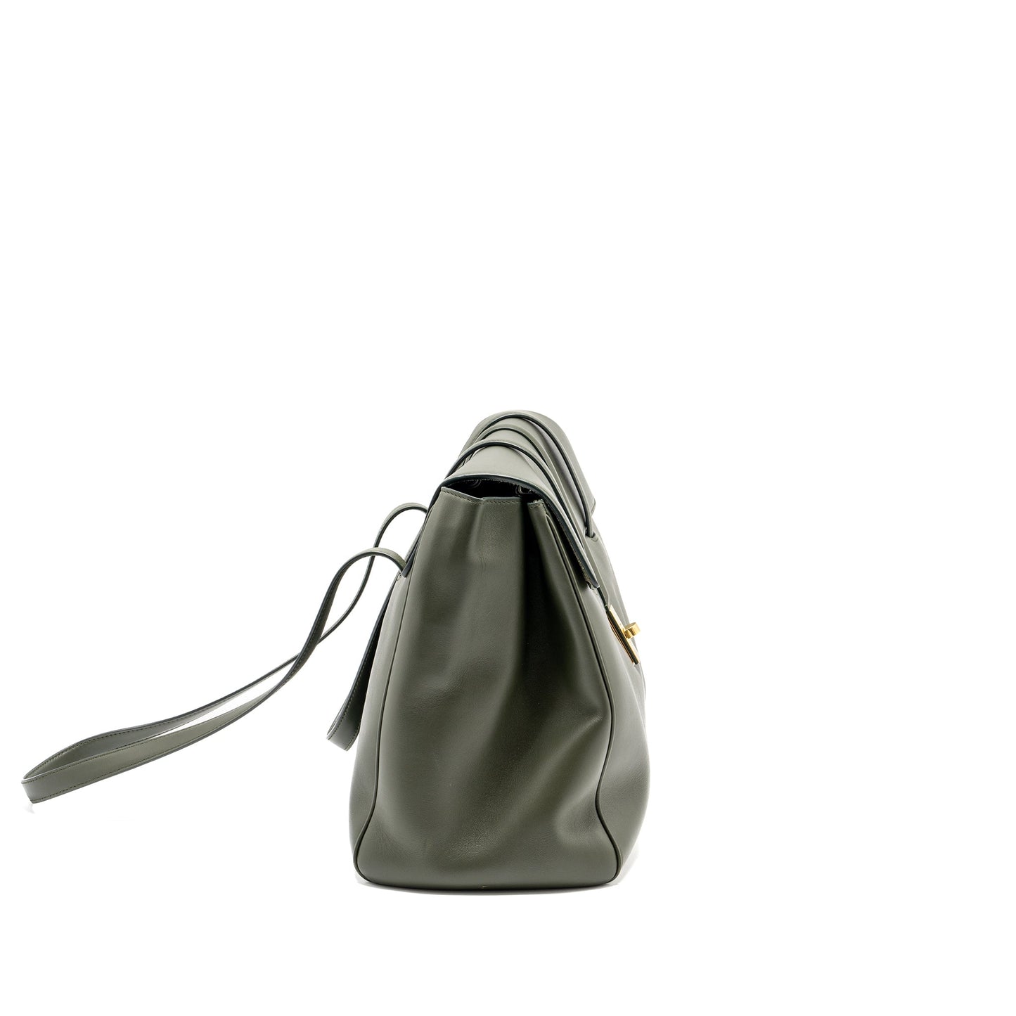 Celine Soft Purse Smooth Calfskin Dark Handbag Green Large Travel Bag