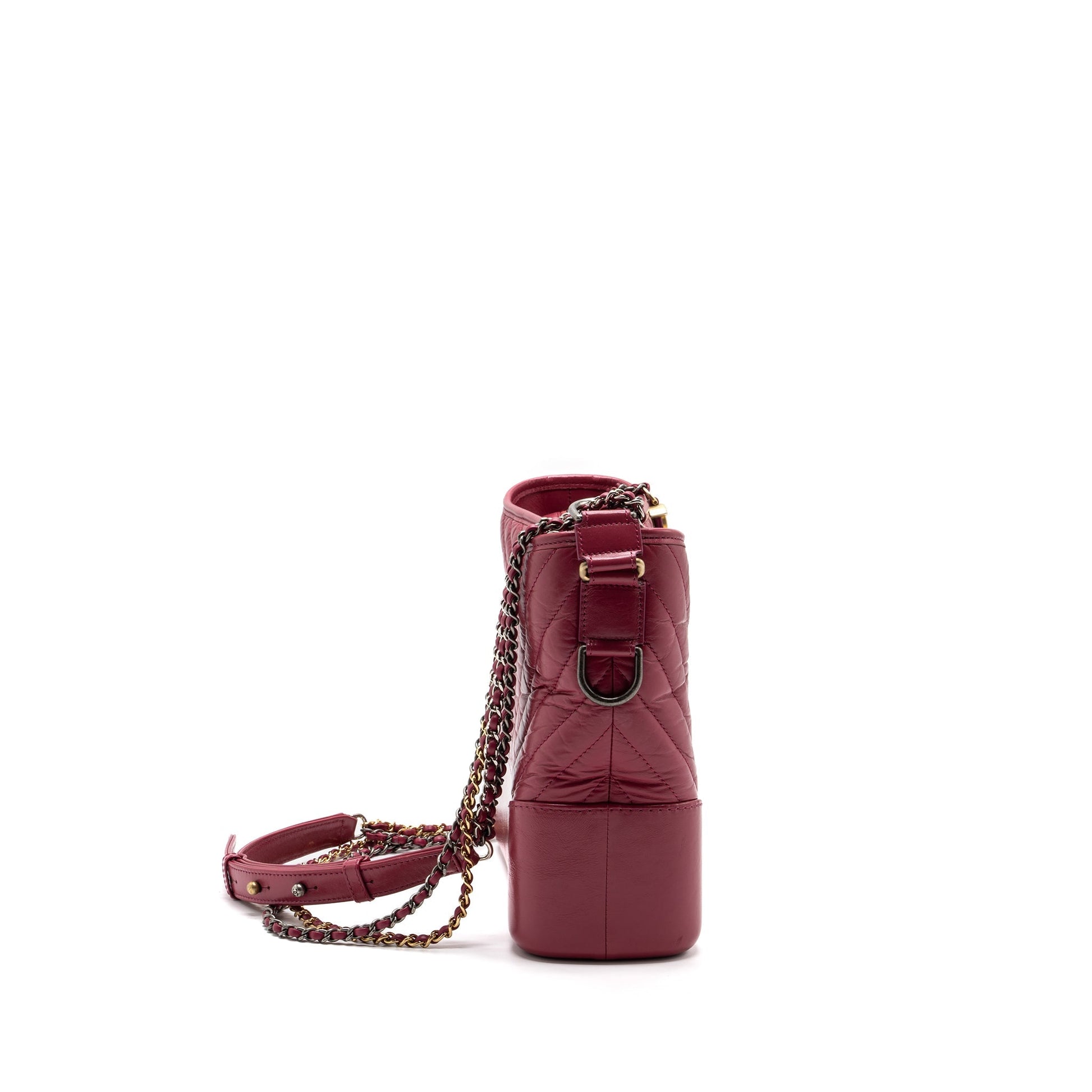 Chanel chevron Gabrielle hobo calfskin raspberry hardware Multicolour Shoulder Bag