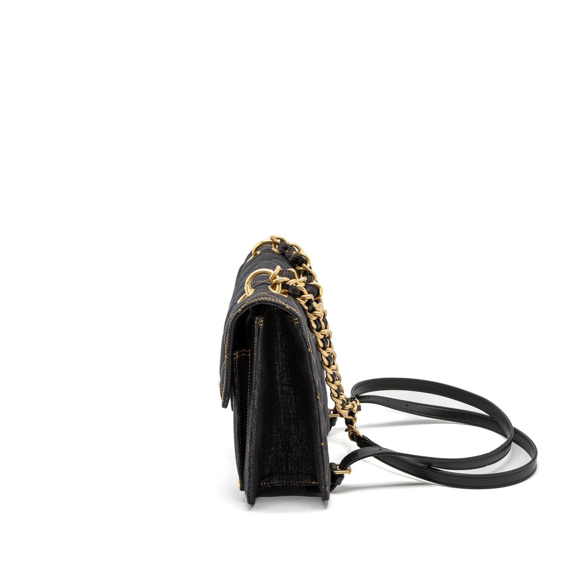 Chanel 23S Flap Backpack Denim Dark Brushed Blue