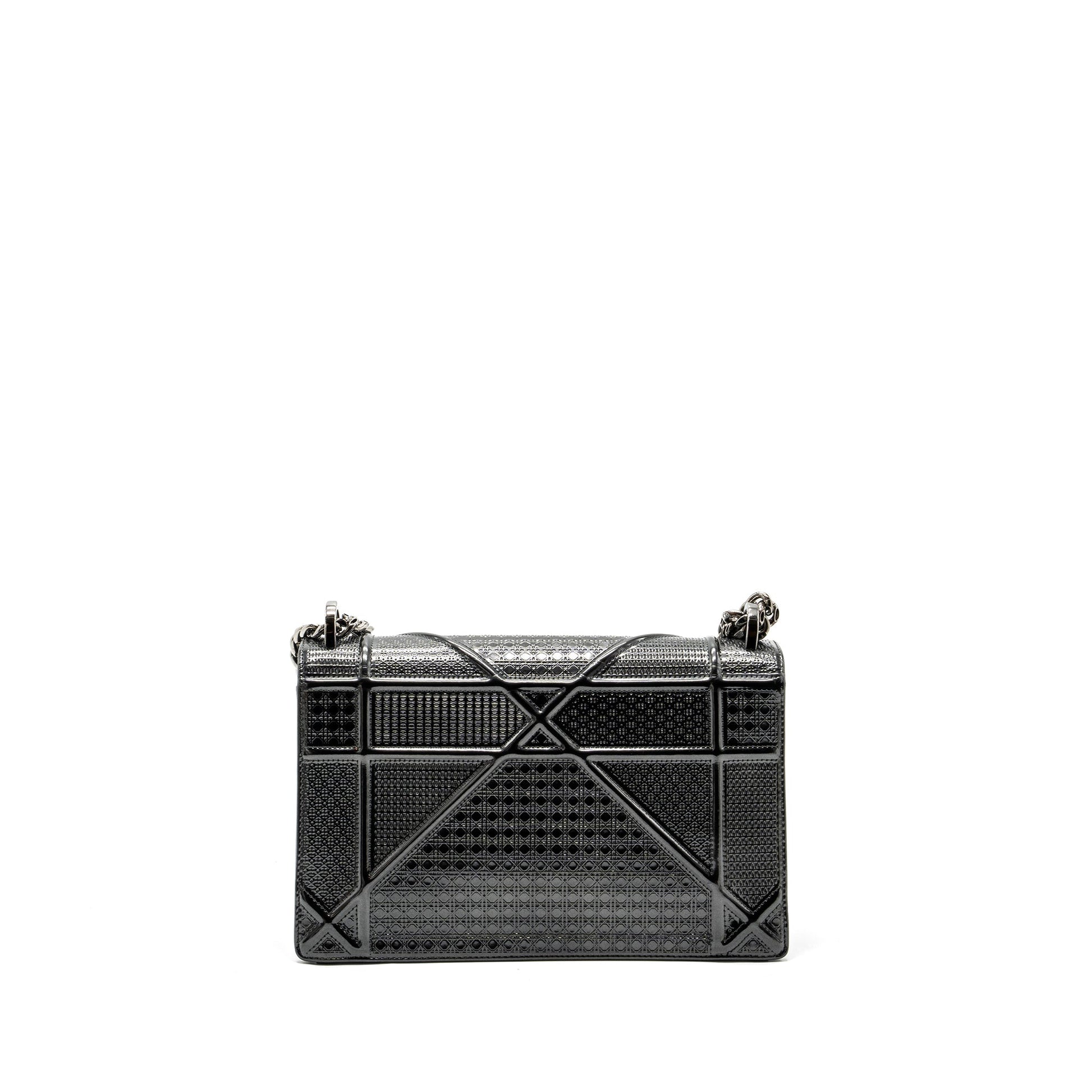 Dior ama Calfskin Metallic Handbag Silver Medium Travel Bag