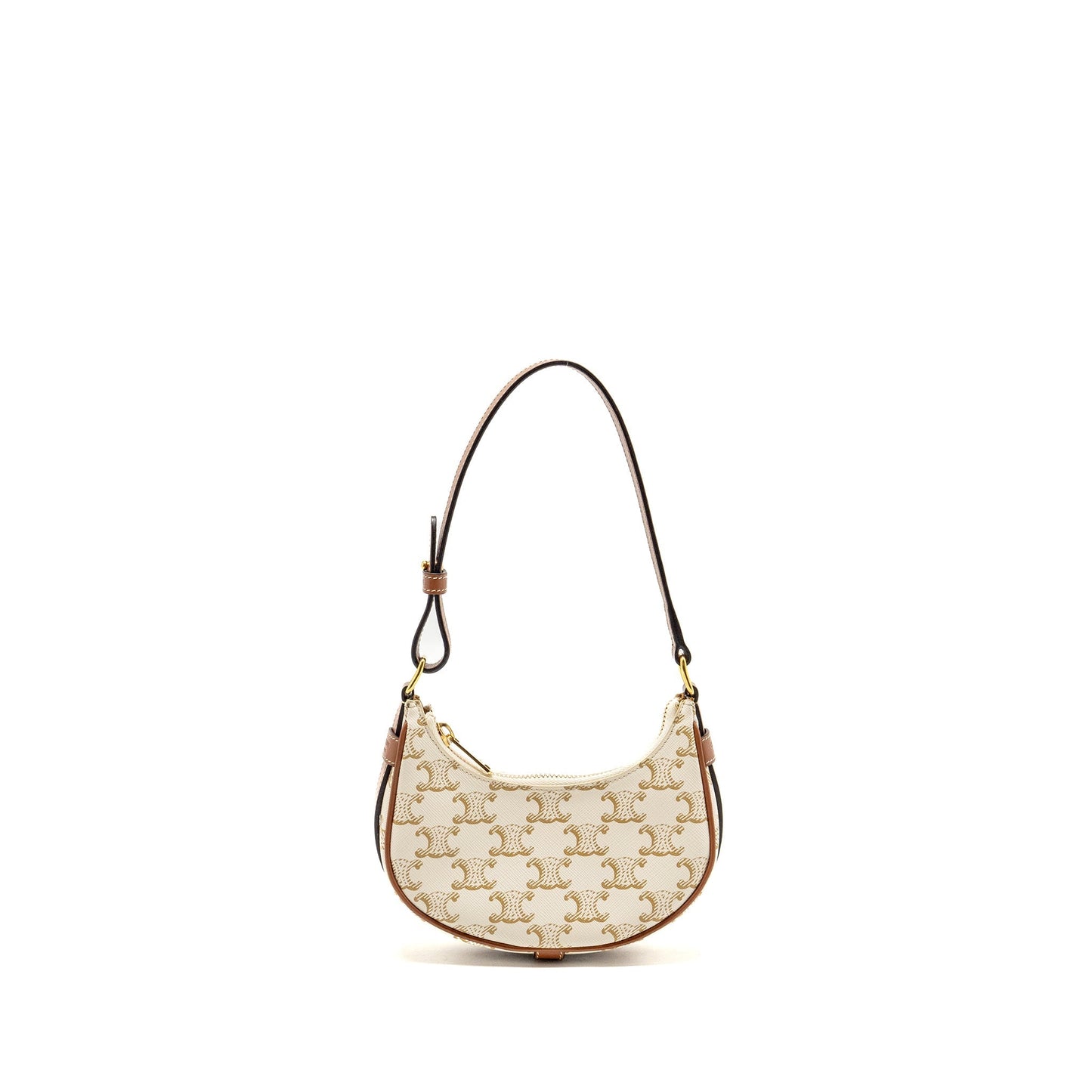 Celine Mini Ava Purse Triomphe Calfskin Handbag Canvas White Travel Bag