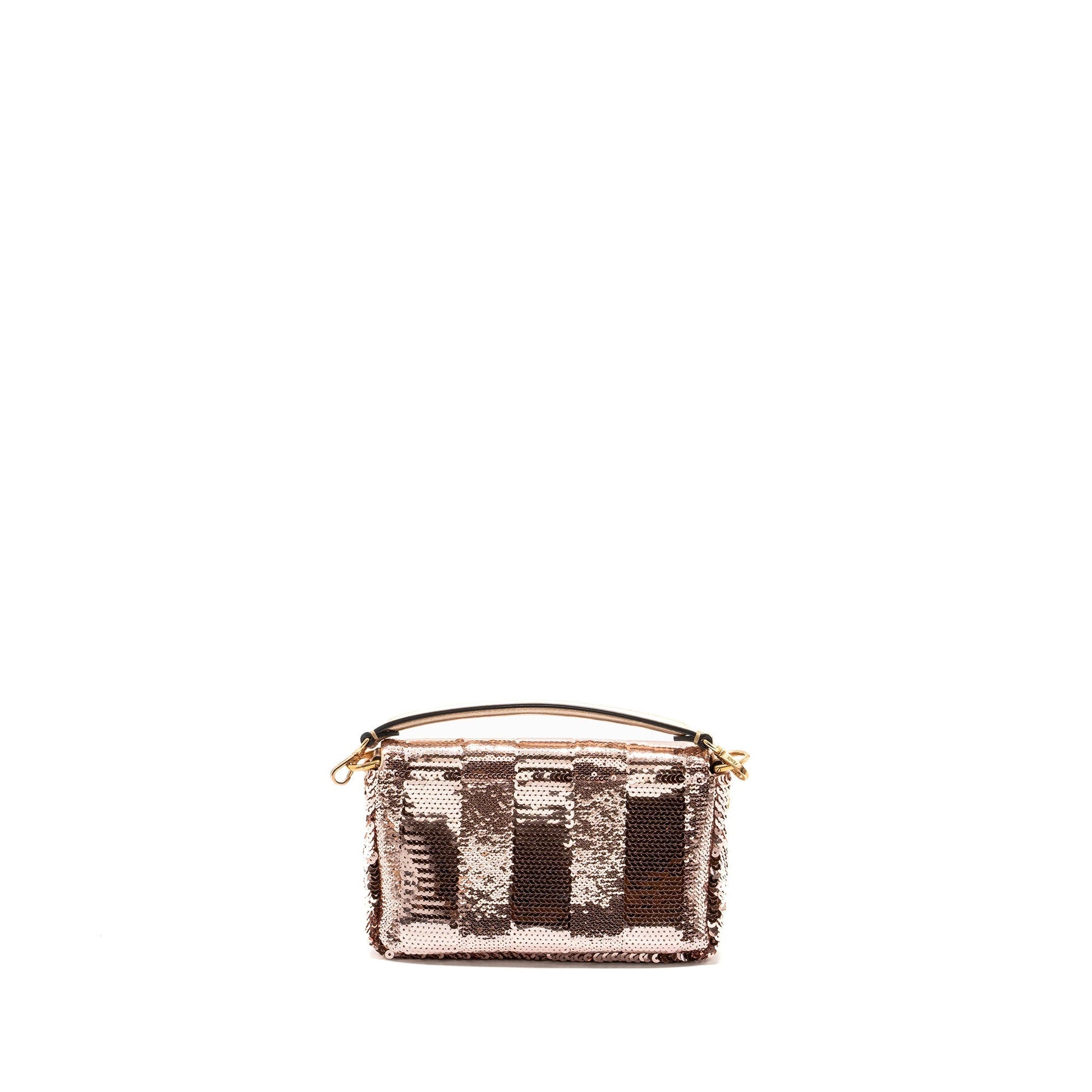 Fendi Baguette Paulette Rose Handbag Gold Mini Shoulder Bag