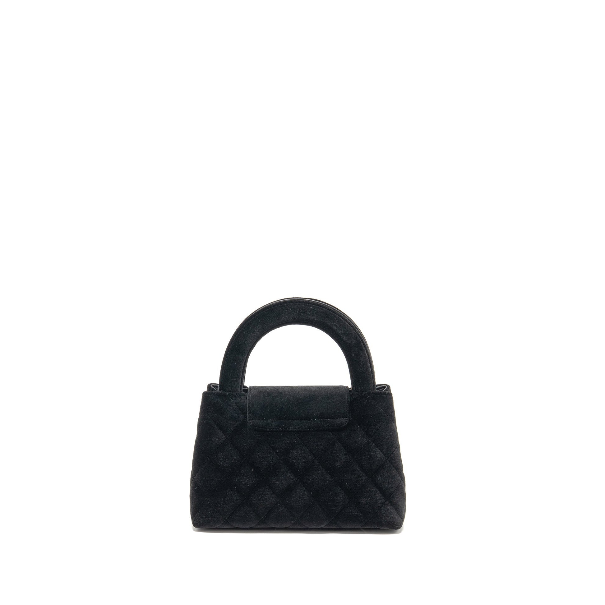Chanel Kelly Shopping Velvet GHW microchip Black Tote Bag